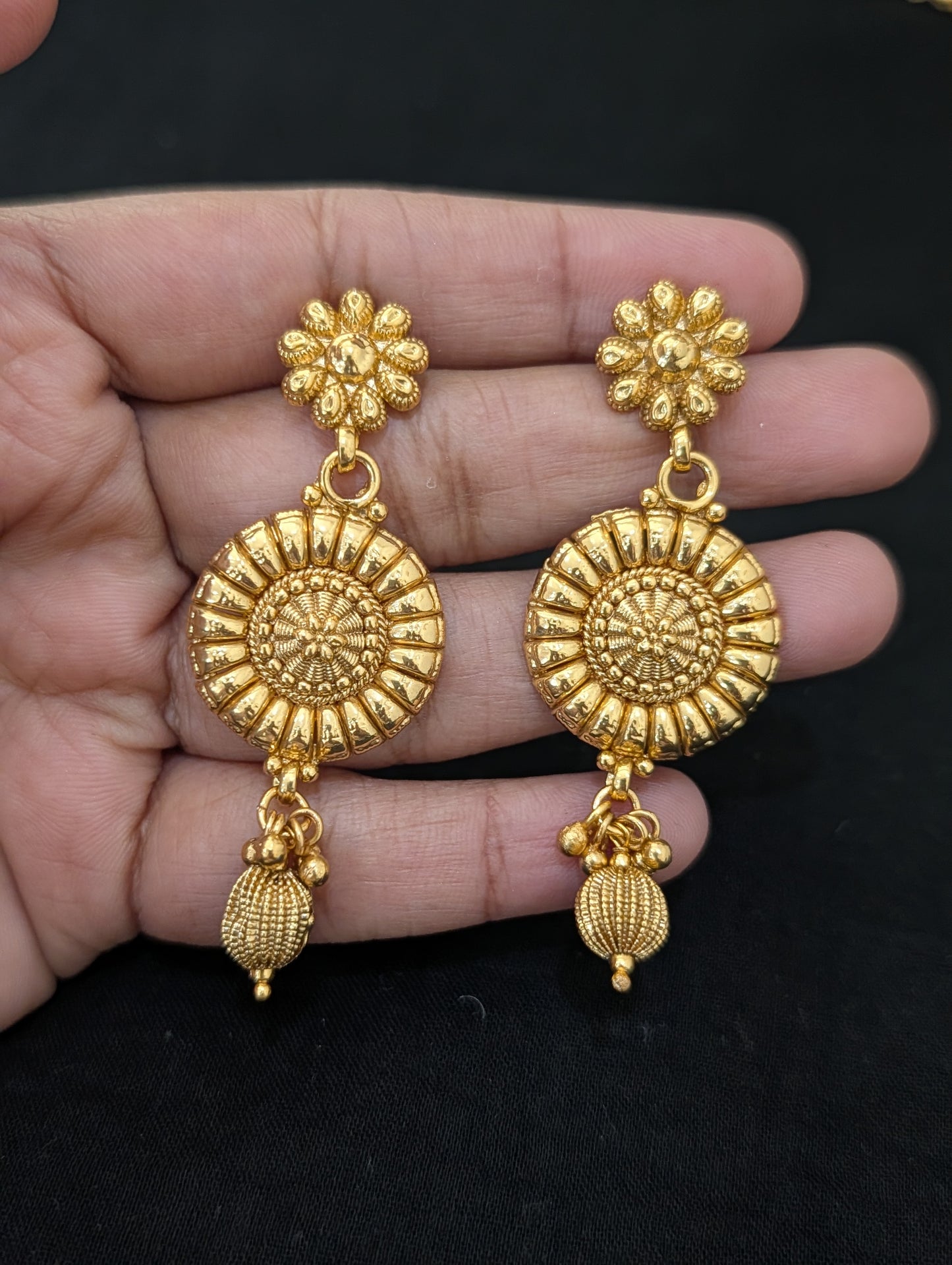 Gold plated Long Haram Necklace combo set - Simpliful
