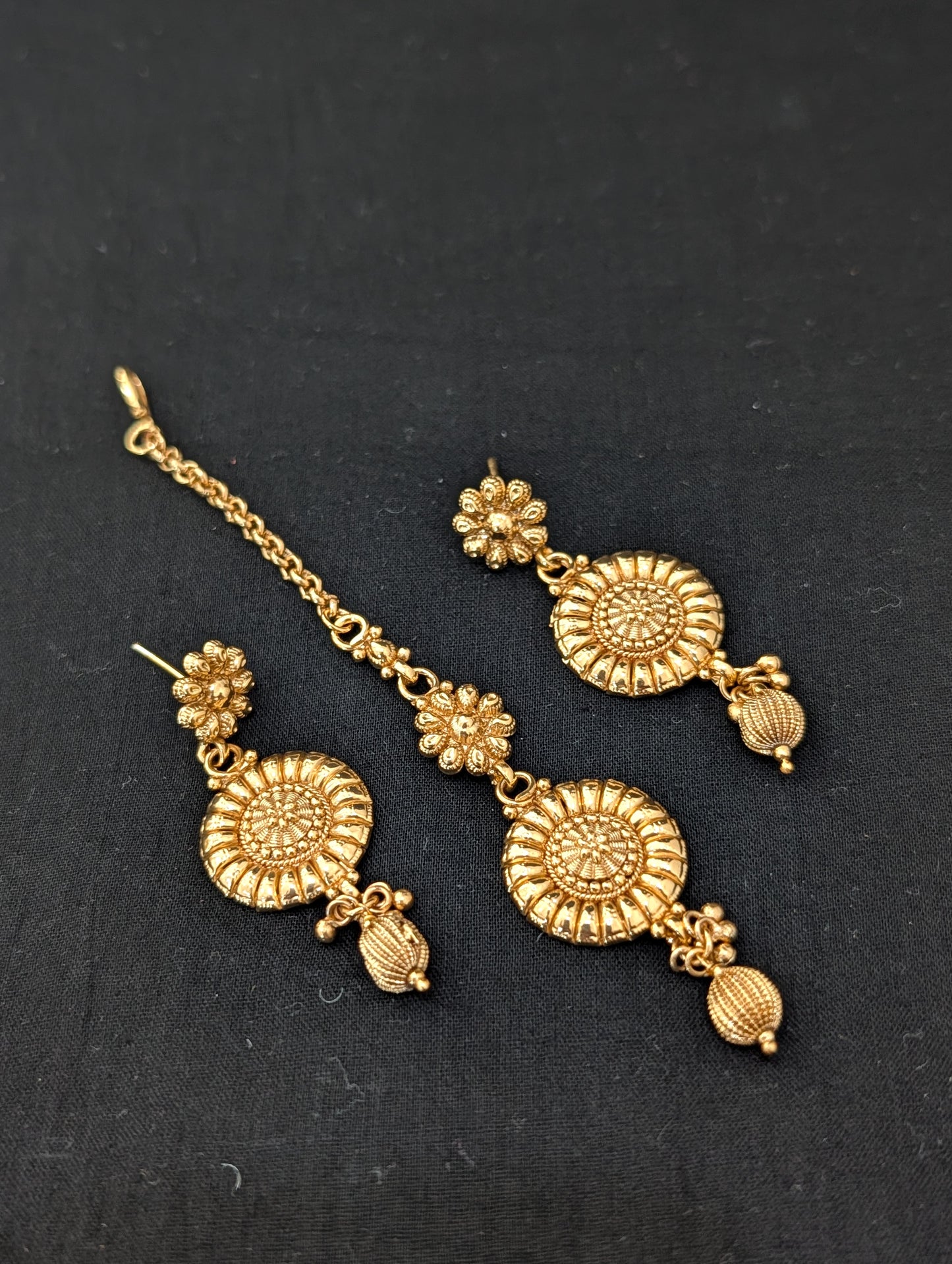 Gold plated Long Haram Necklace combo set - Simpliful