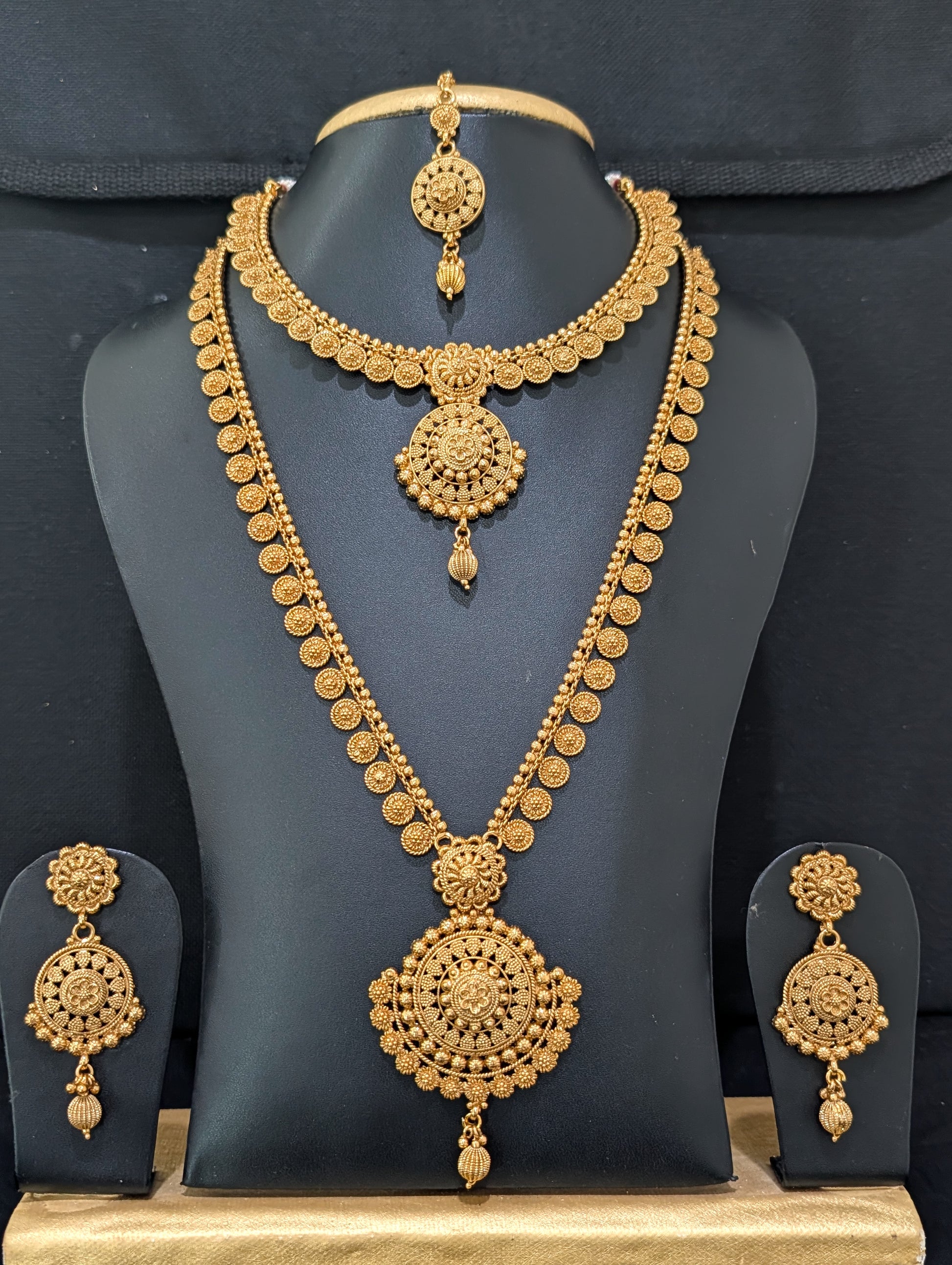 Gold plated Bridal combo set - D4 - Simpliful