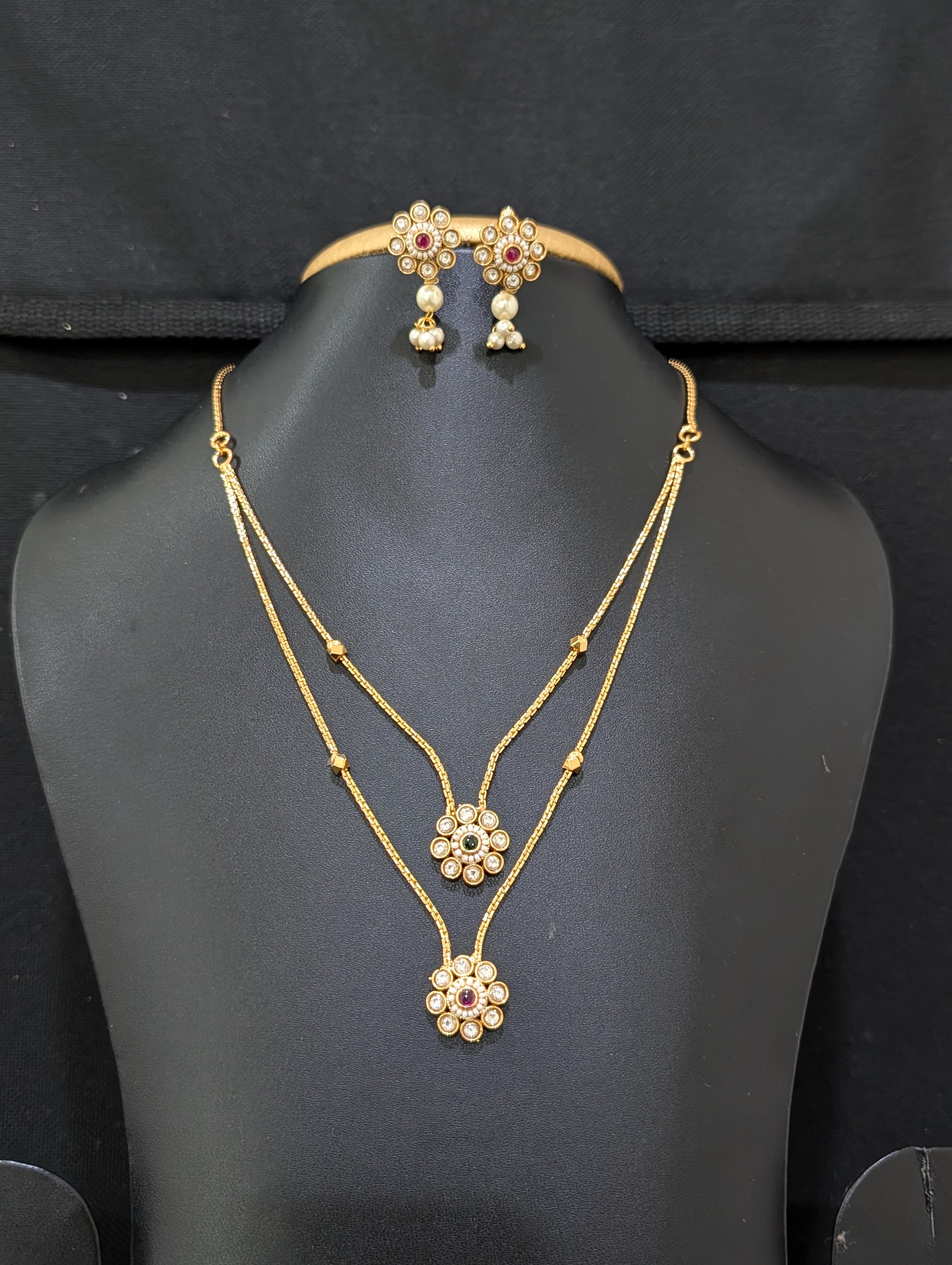 Minimalistic dual layer Choker Necklace set - Simpliful