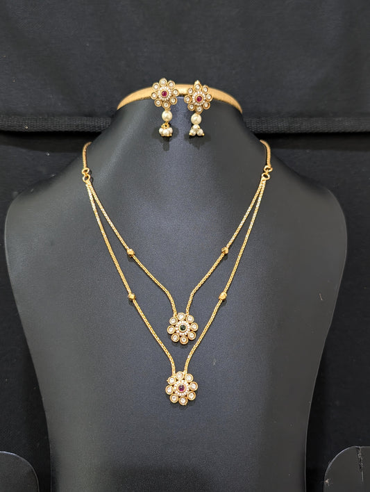 Minimalistic dual layer Choker Necklace set - Simpliful