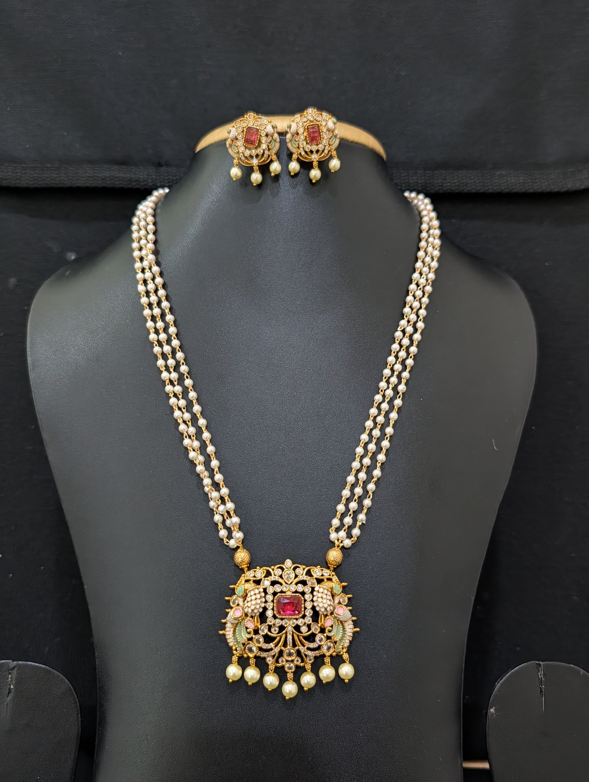 5 Colors changing Pearl strand Pendant set - Simpliful