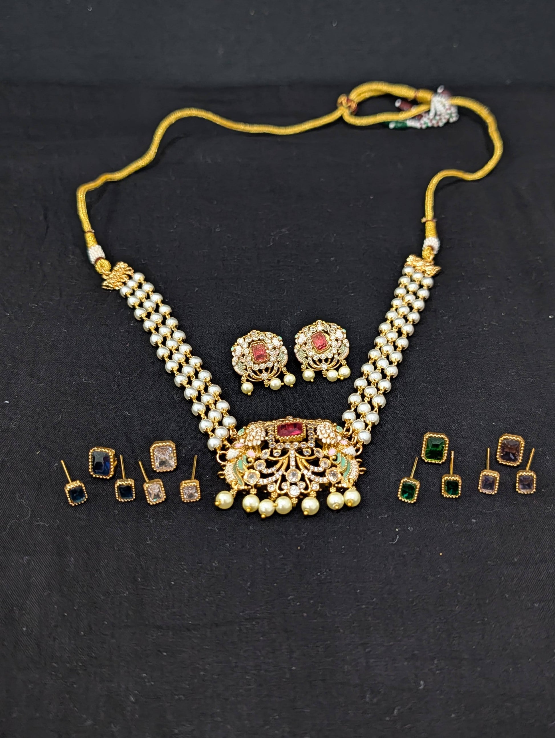 5 Colors changing Pearl strand Choker set - Simpliful