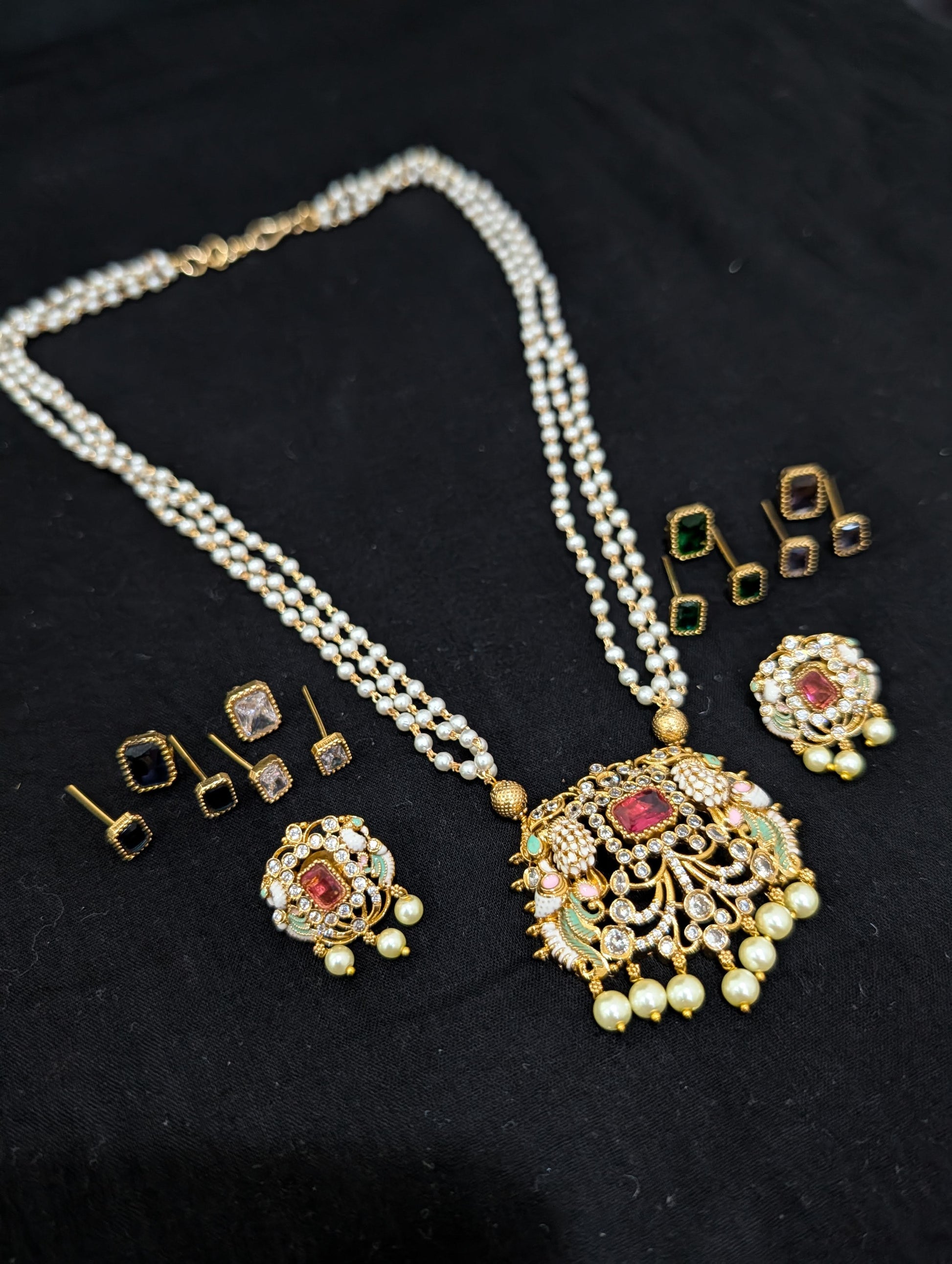 5 Colors changing Pearl strand Pendant set - Simpliful