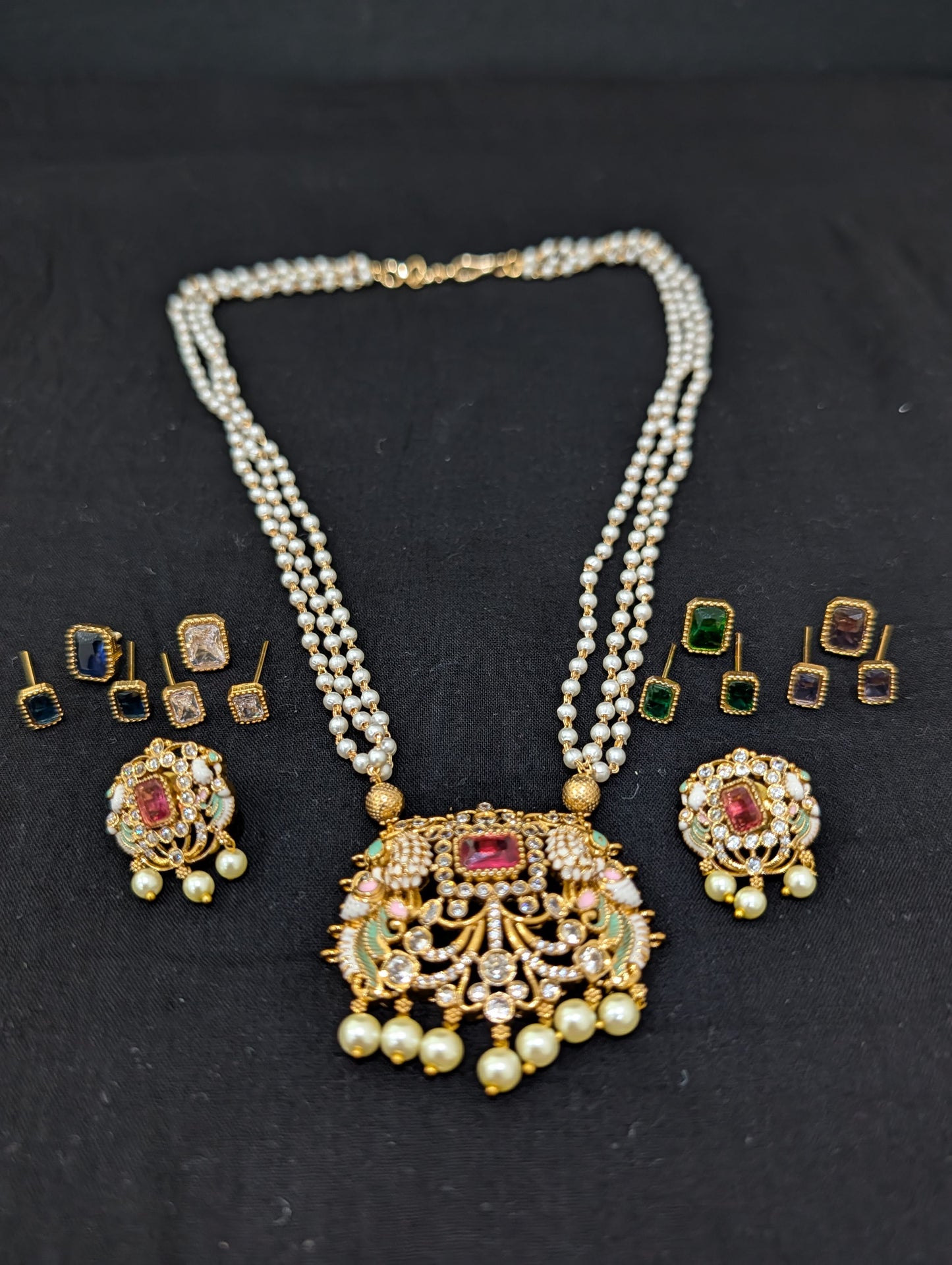 5 Colors changing Pearl strand Pendant set - Simpliful