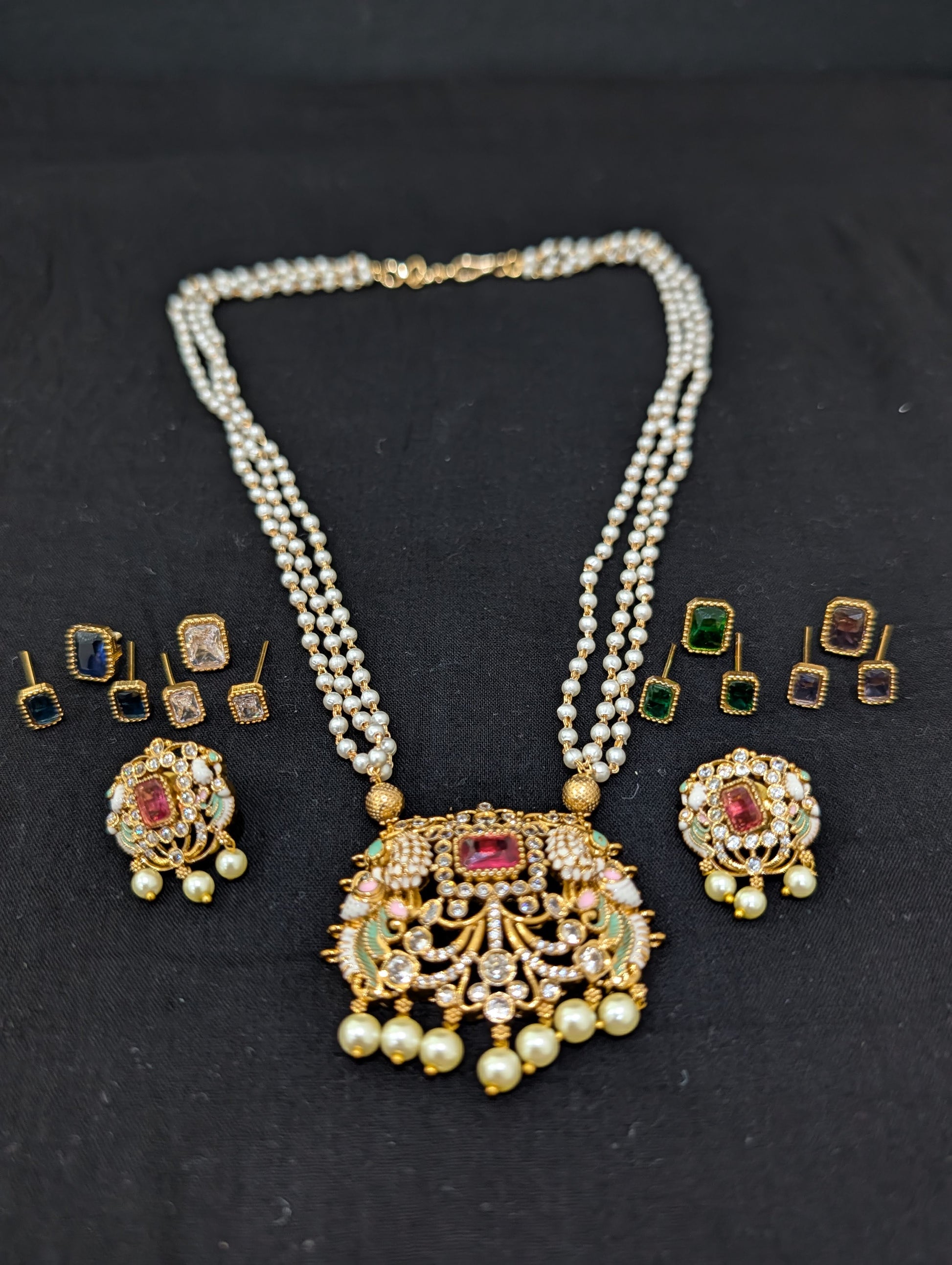 5 Colors changing Pearl strand Pendant set - Simpliful