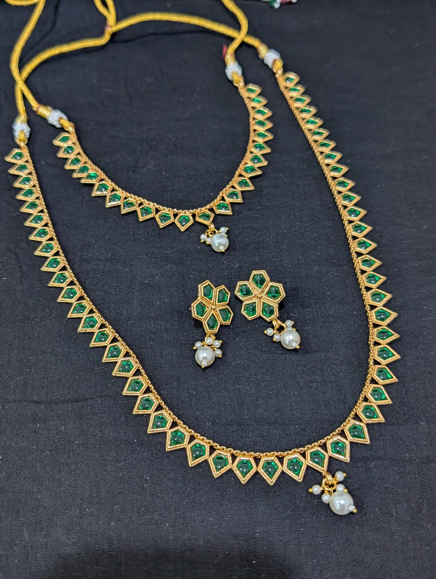 Kemp stone Gold plated combo set - Simpliful