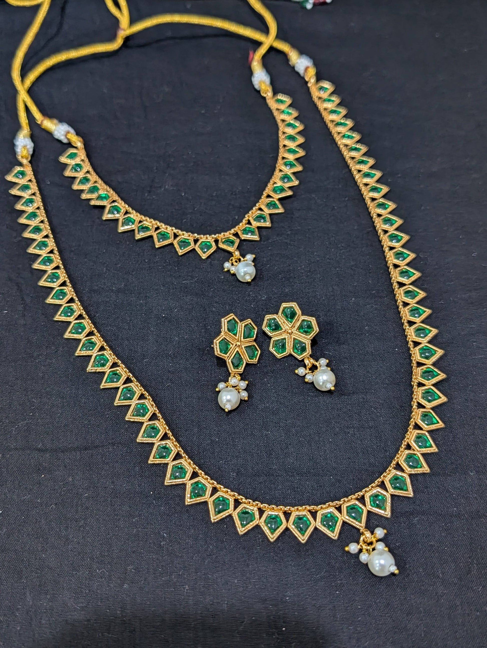Kemp stone Gold plated combo set - Simpliful