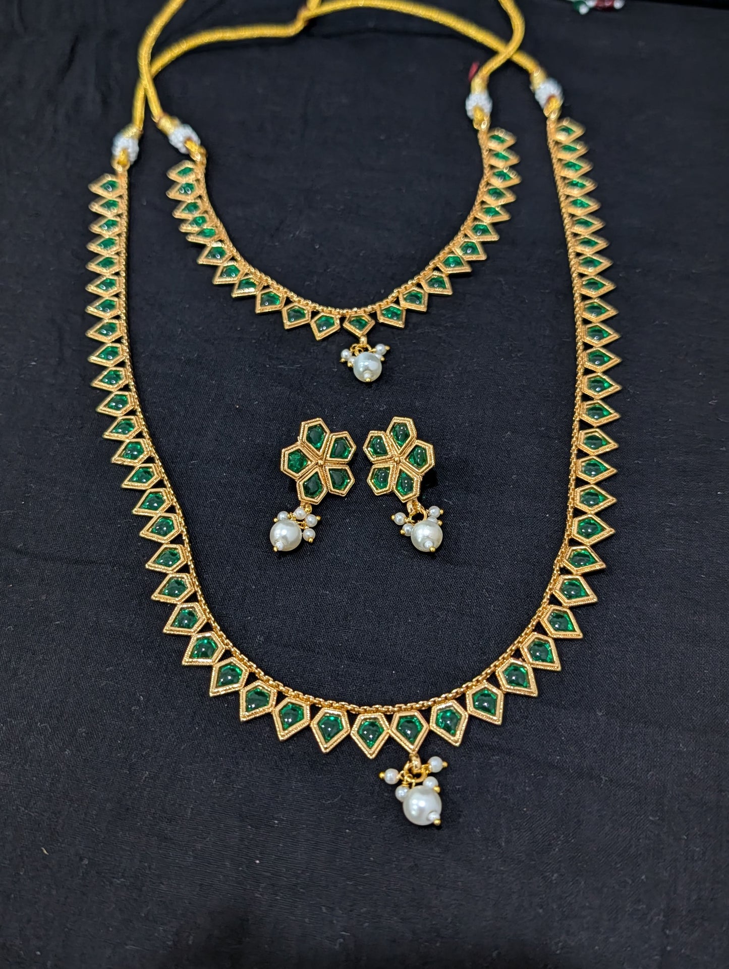 Kemp stone Gold plated combo set - Simpliful