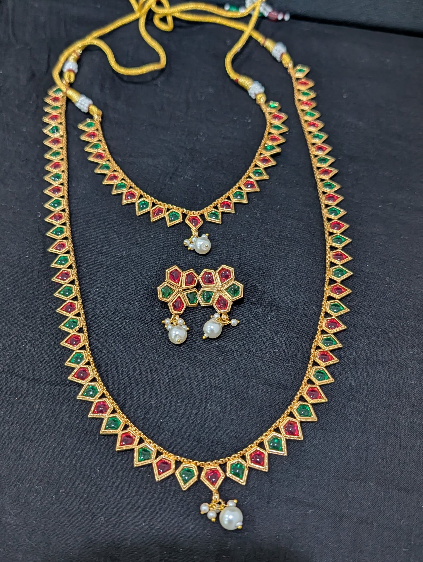 Kemp stone Gold plated combo set - Simpliful