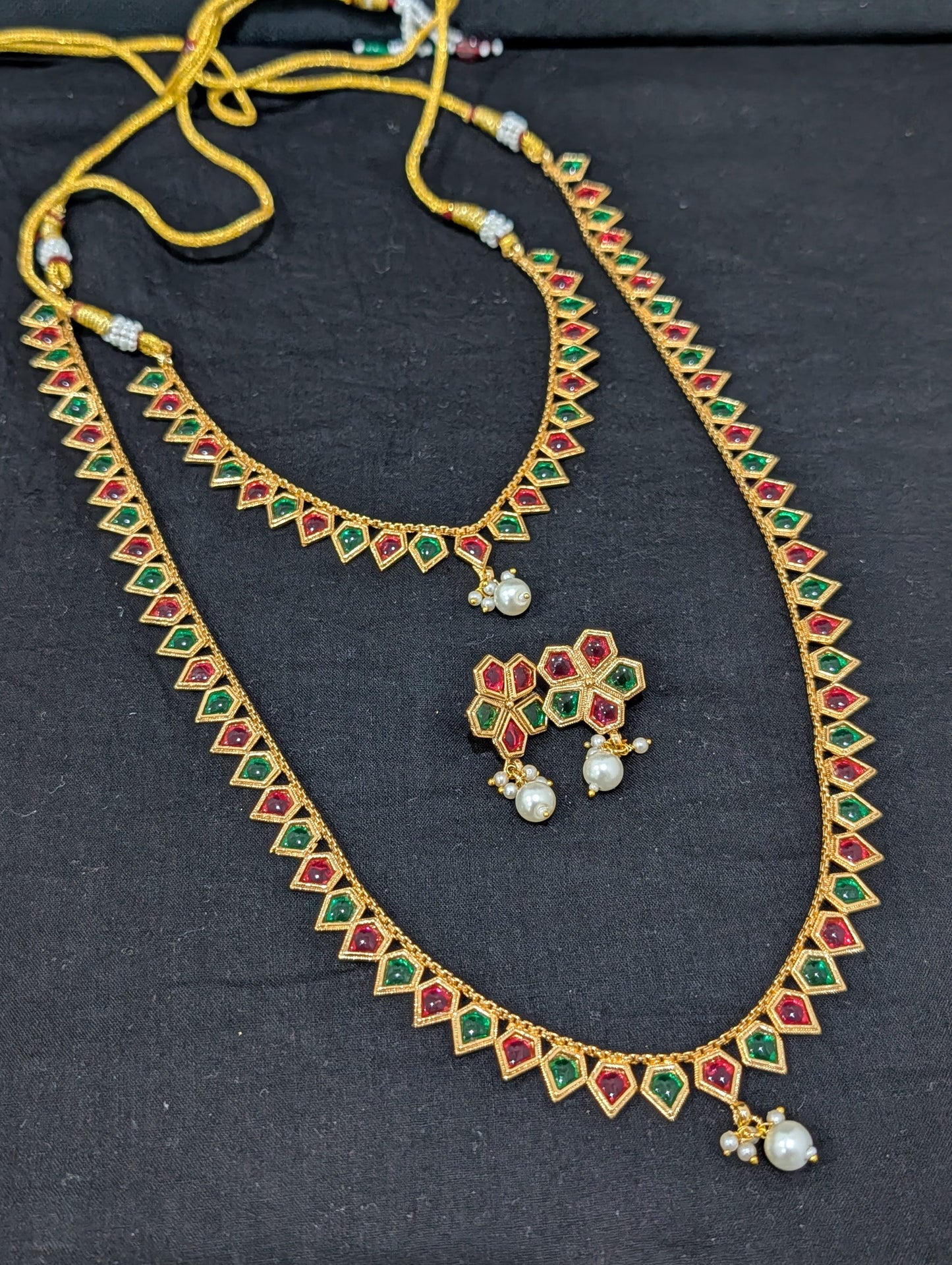 Kemp stone Gold plated combo set - Simpliful