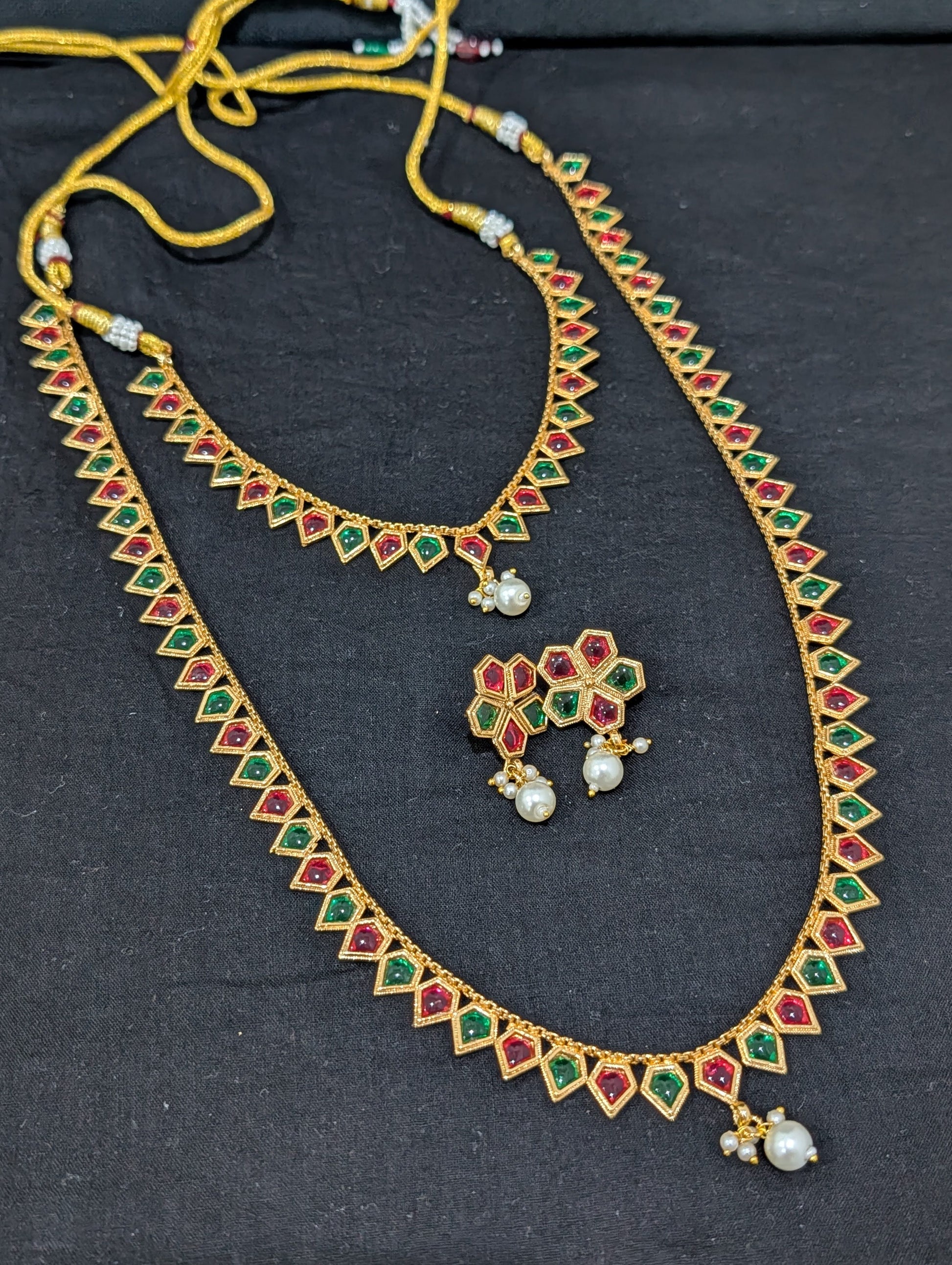 Kemp stone Gold plated combo set - Simpliful