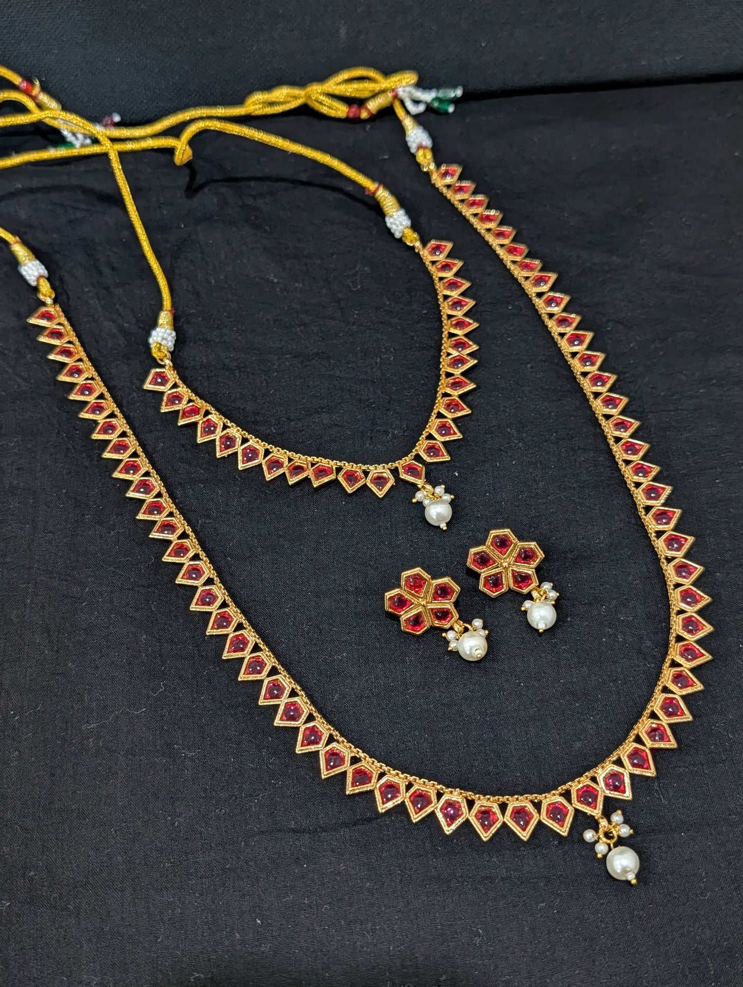 Kemp stone Gold plated combo set - Simpliful
