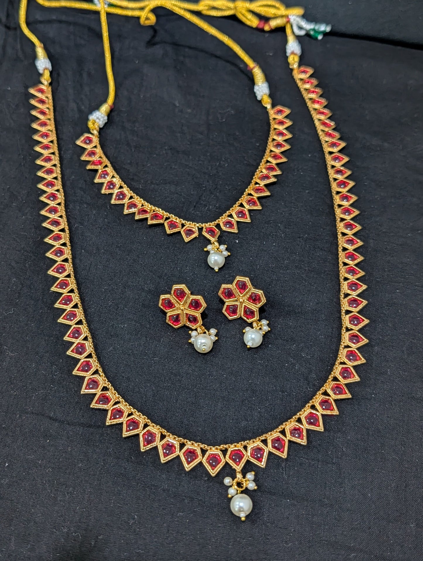 Kemp stone Gold plated combo set - Simpliful