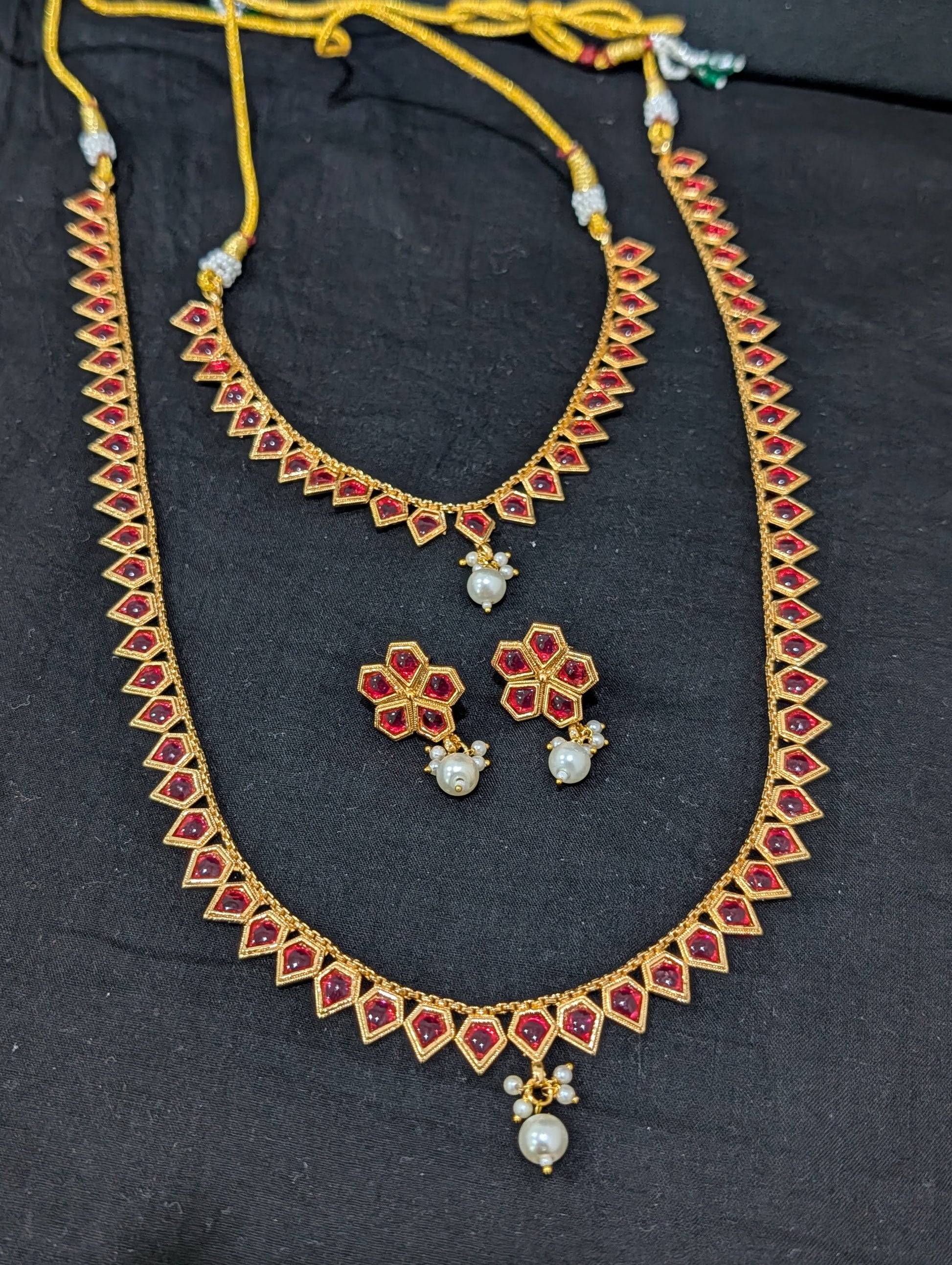 Kemp stone Gold plated combo set - Simpliful