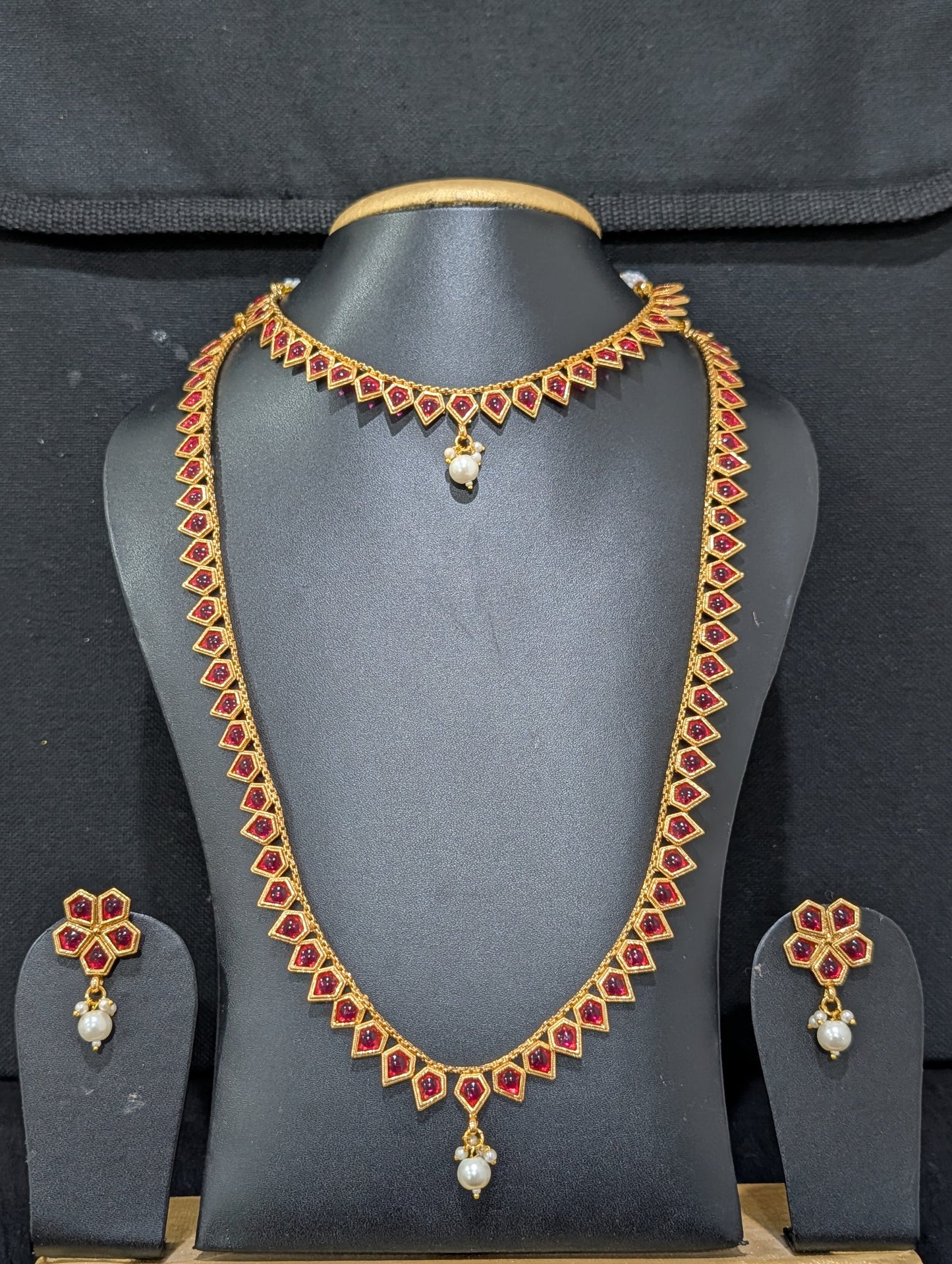 Kemp stone Gold plated combo set - Simpliful