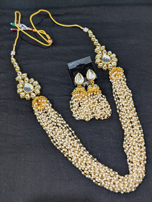 Bollywood style Kundan Haram Necklace and Earrings set