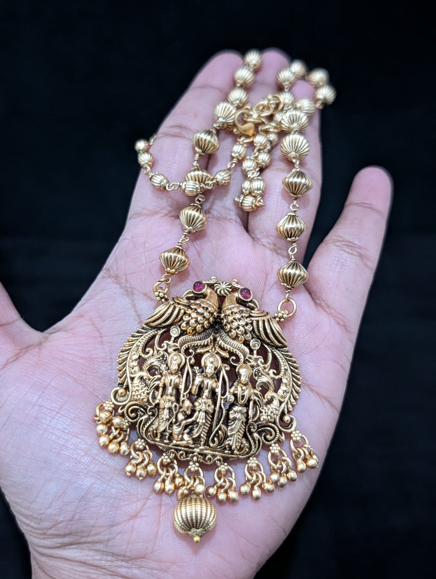 Ram Parivaar Temple Jewelry Pendant set
