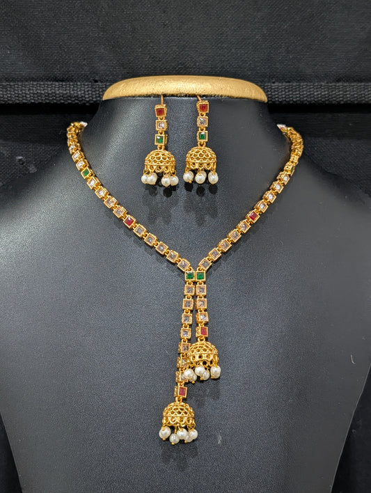 Trendy Polki Jhumka dangle Choker set