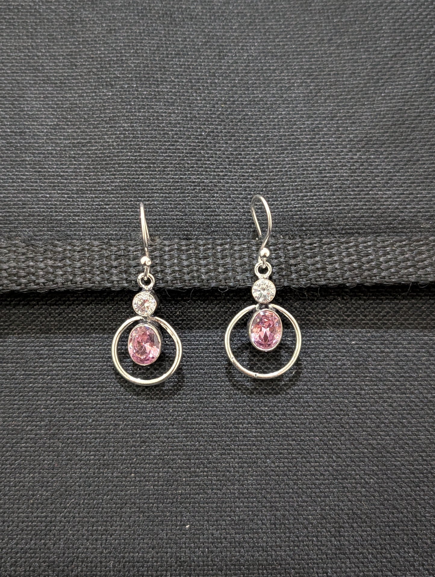 Bright silver CZ Hook drop Earrings - Simpliful