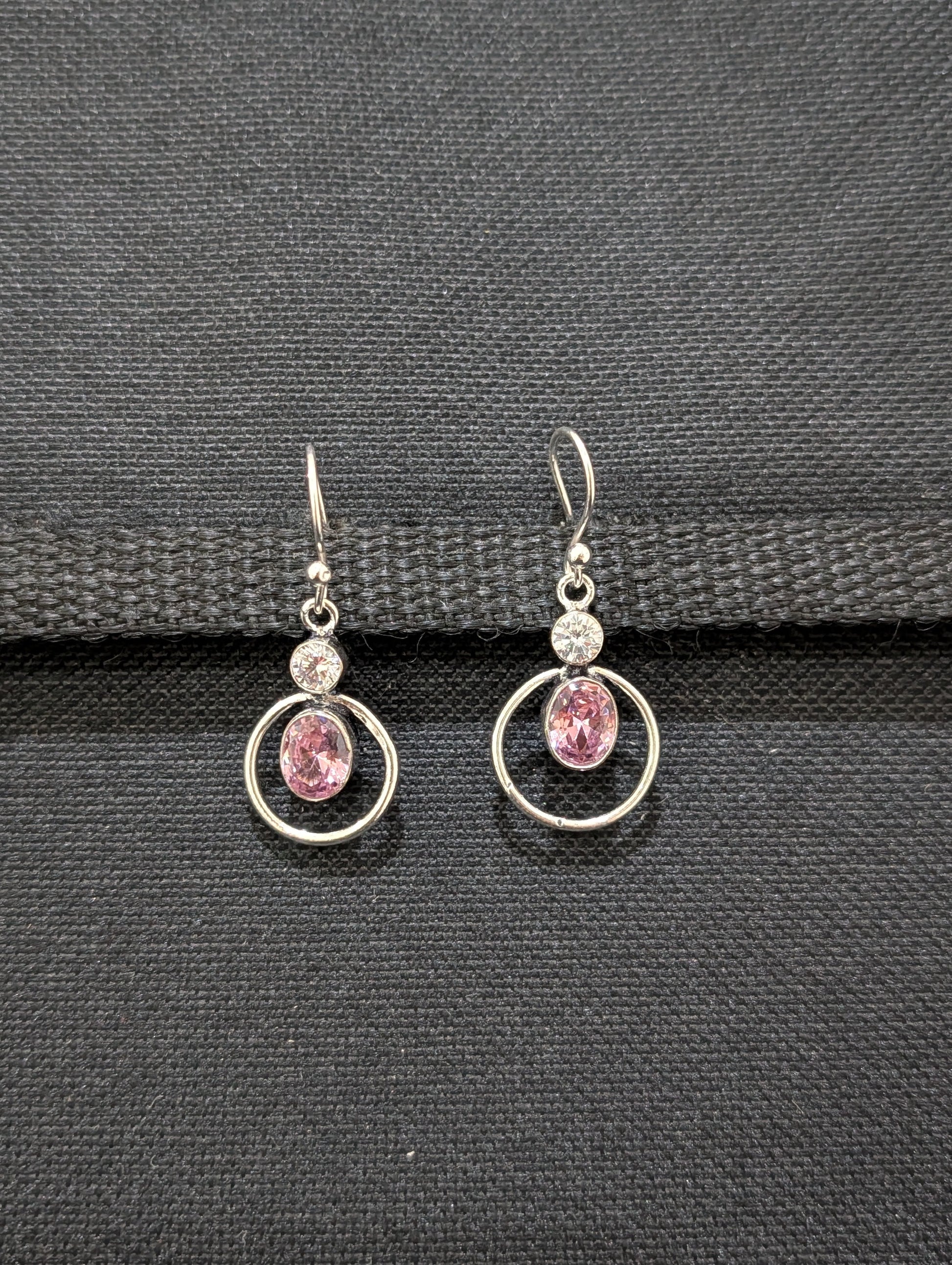 Bright silver CZ Hook drop Earrings - Simpliful