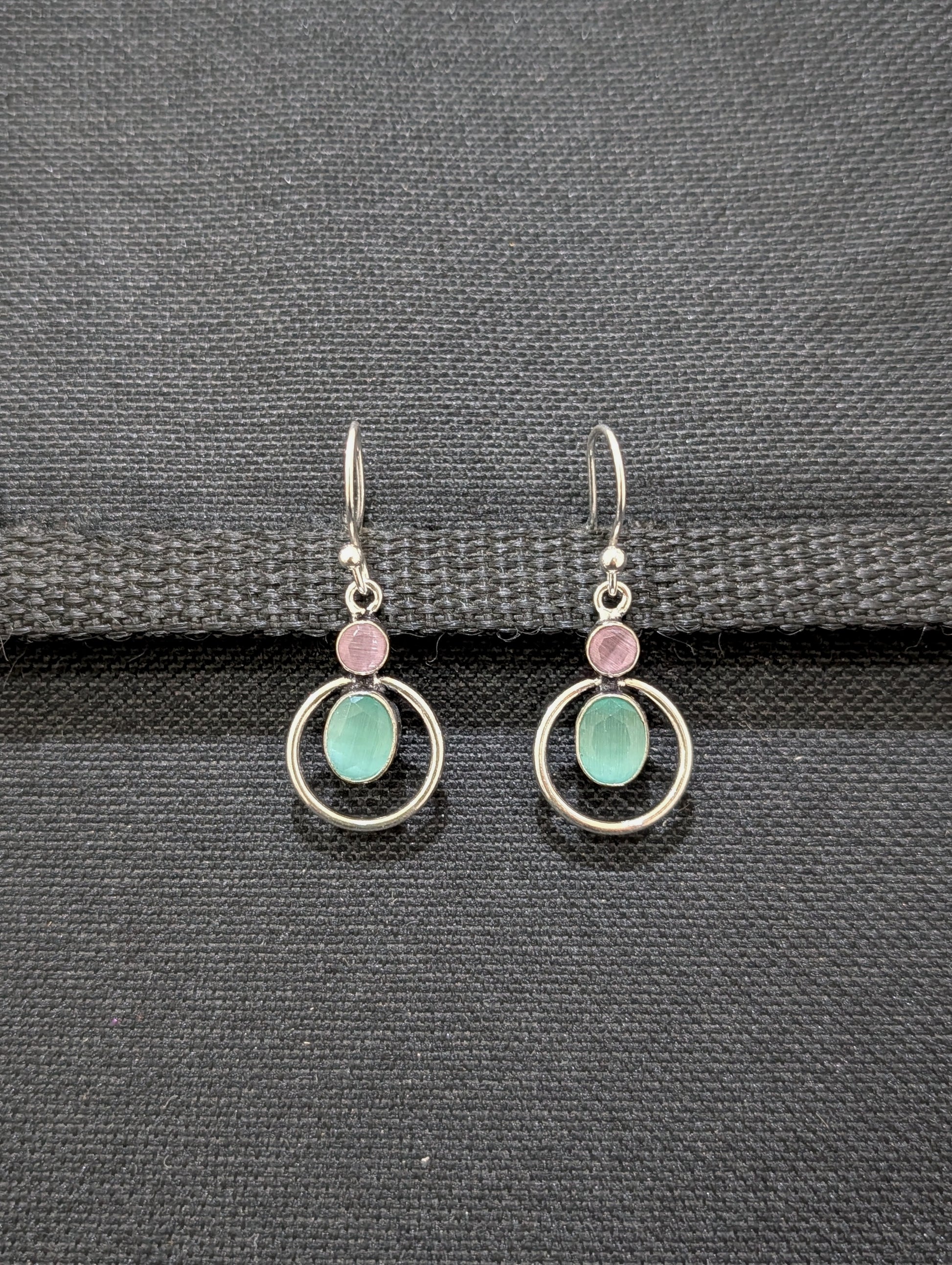 Bright silver CZ Hook drop Earrings - Simpliful