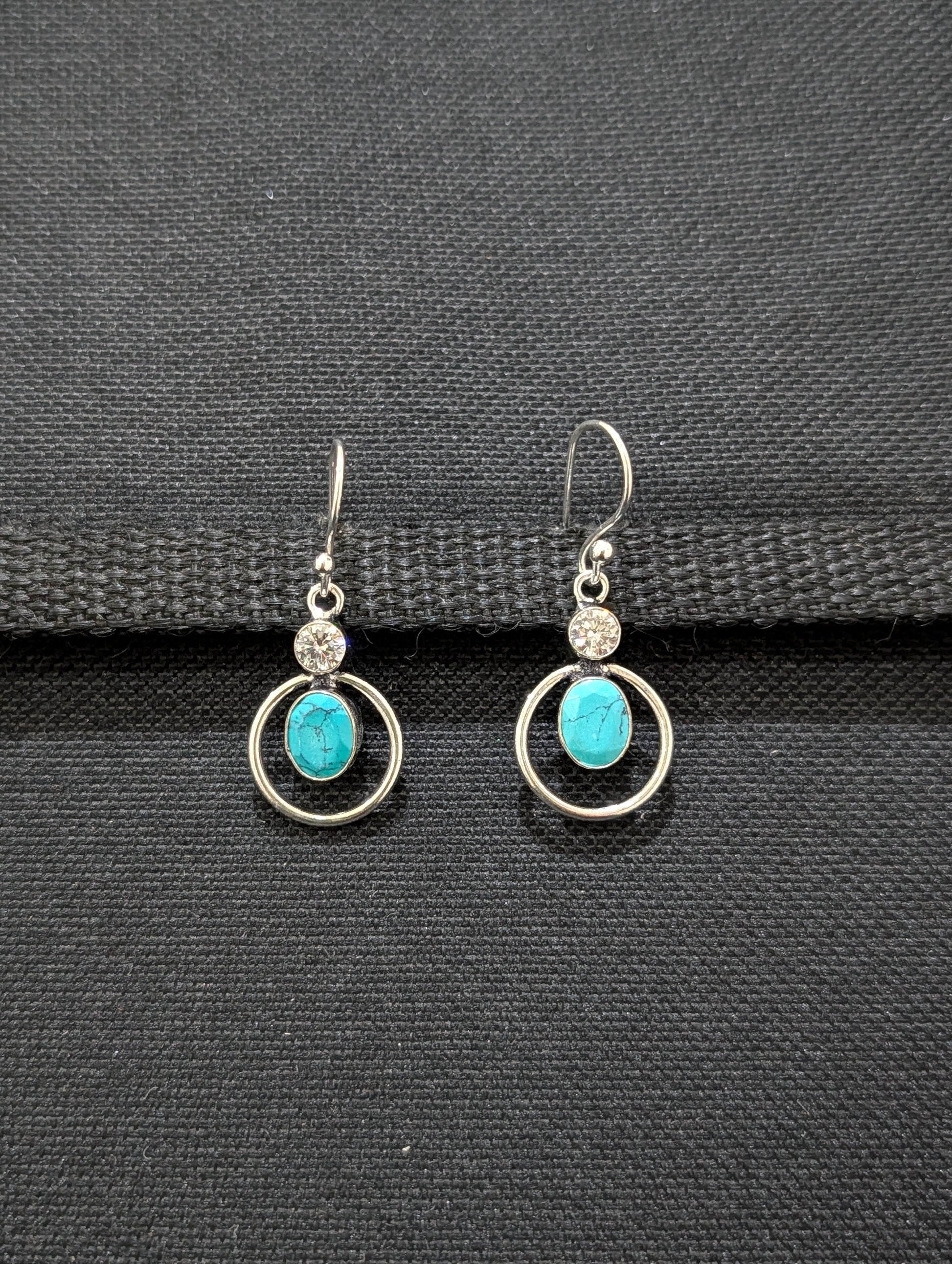 Bright silver CZ Hook drop Earrings - Simpliful
