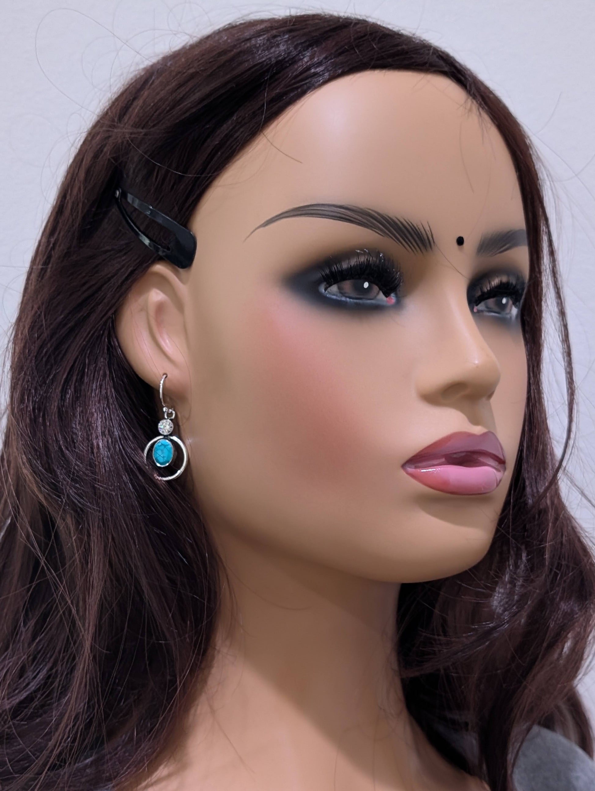 Bright silver CZ Hook drop Earrings - Simpliful