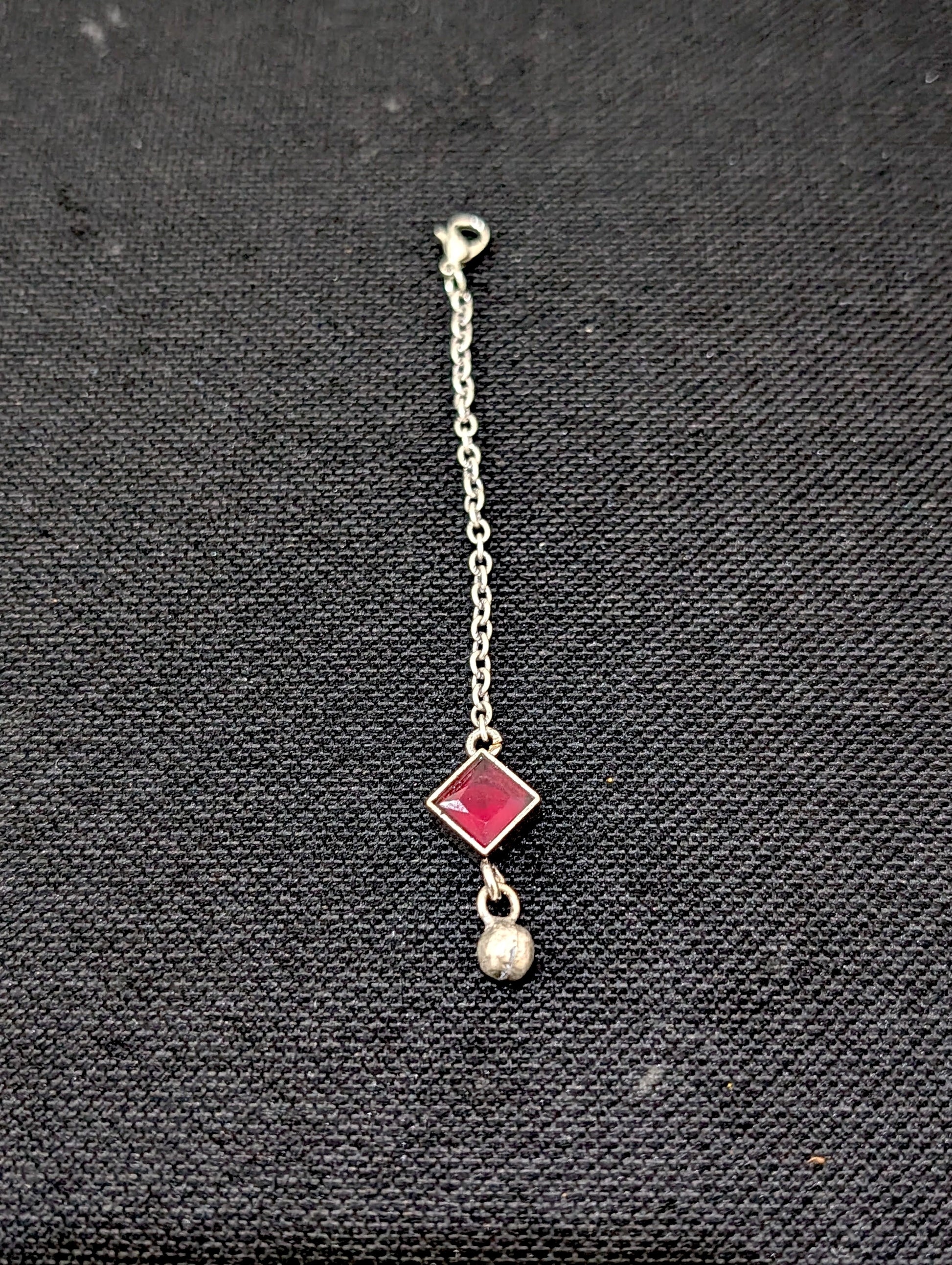 Oxidized Silver small diamond CZ Maang Tikka - Simpliful