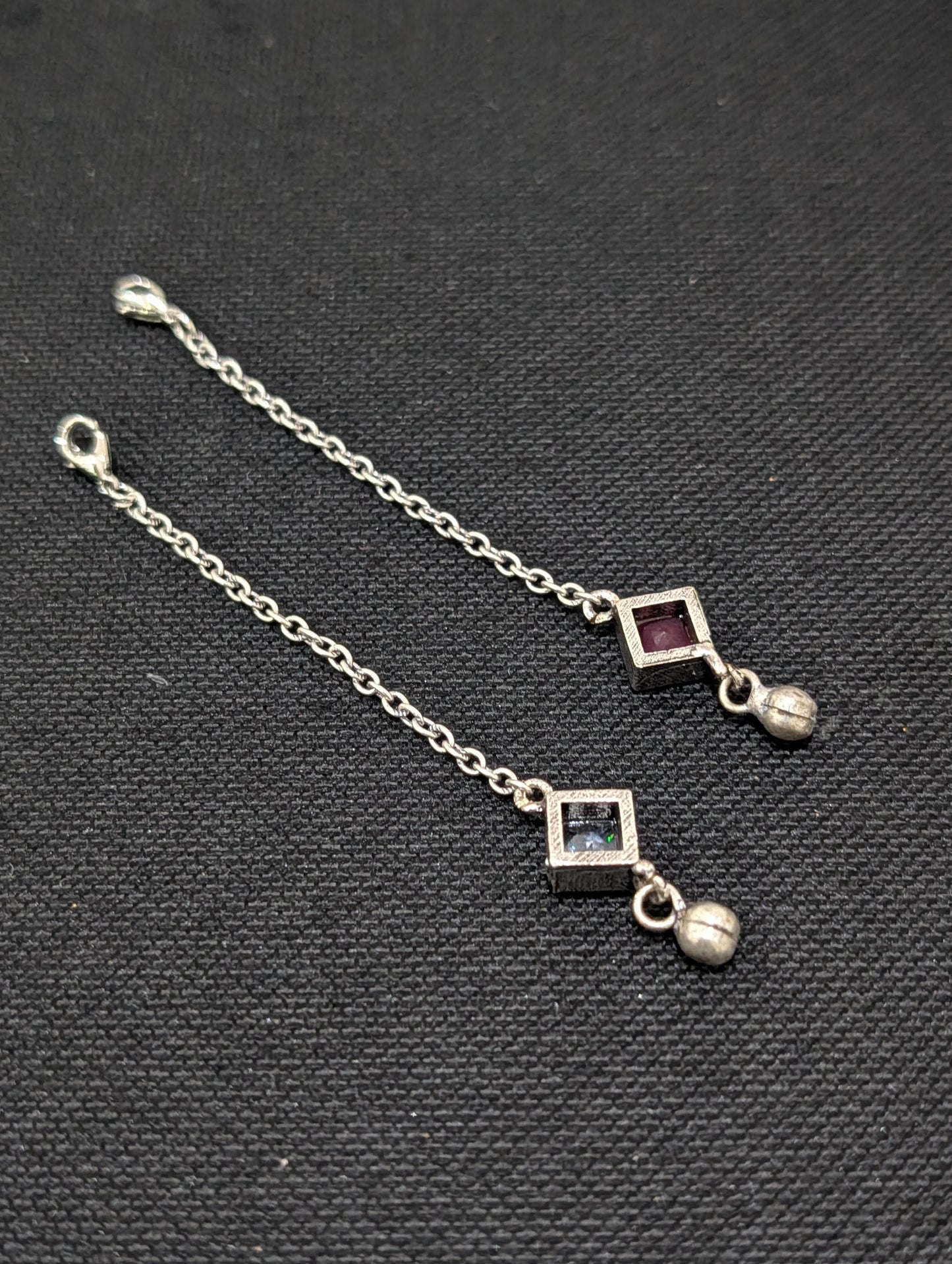 Oxidized Silver small diamond CZ Maang Tikka - Simpliful
