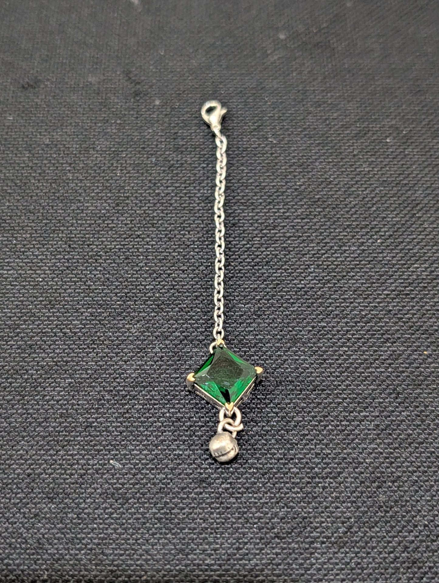 Oxidized Silver medium diamond CZ Maang Tikka - Simpliful