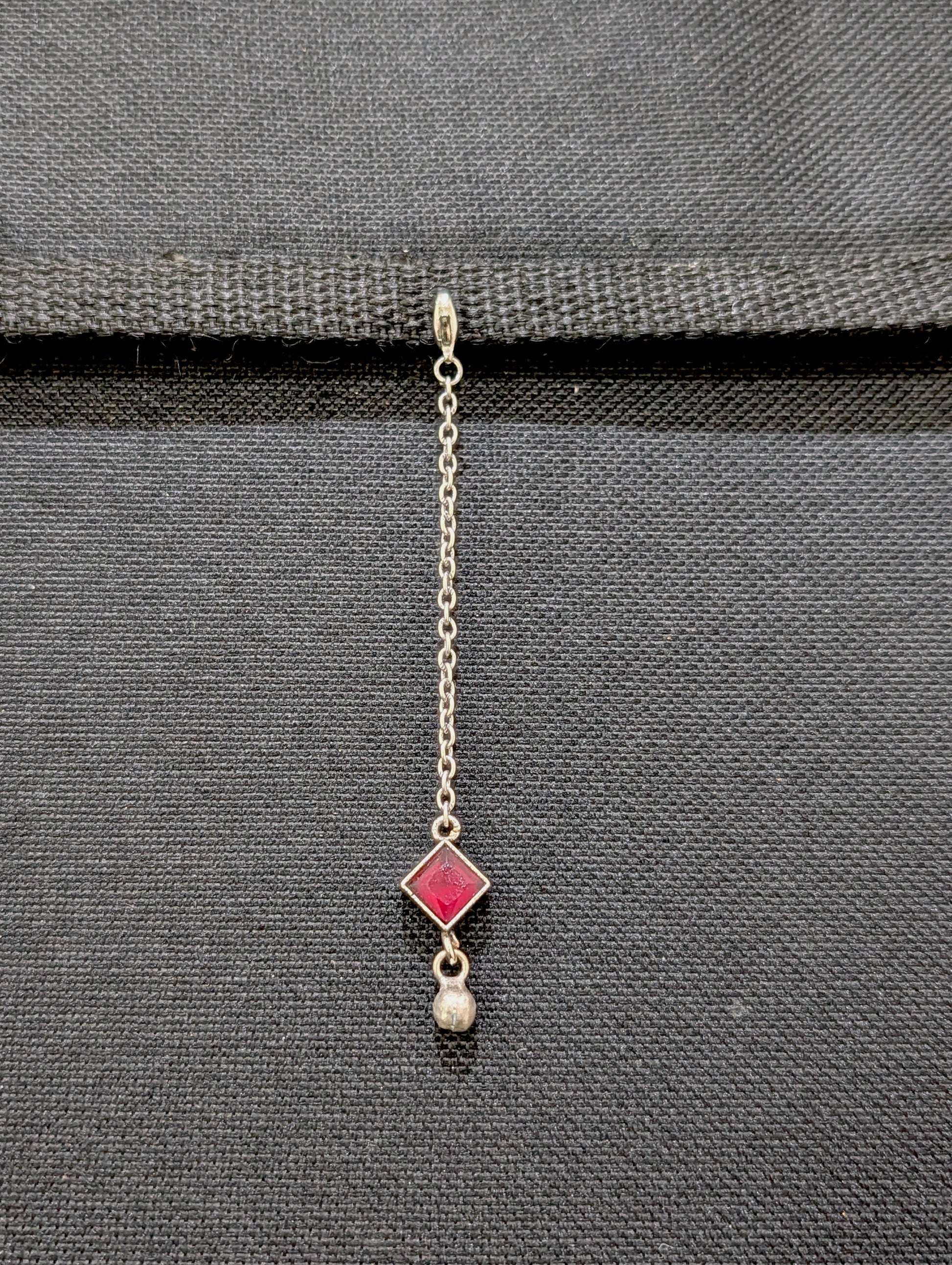 Oxidized Silver small diamond CZ Maang Tikka - Simpliful