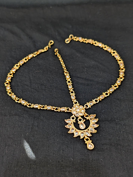 Polki stone Grand Nethi Chutti / Damini / Maang Tikka - D1