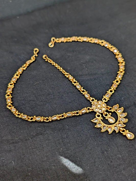 Polki stone Grand Nethi Chutti / Damini / Maang Tikka - D1