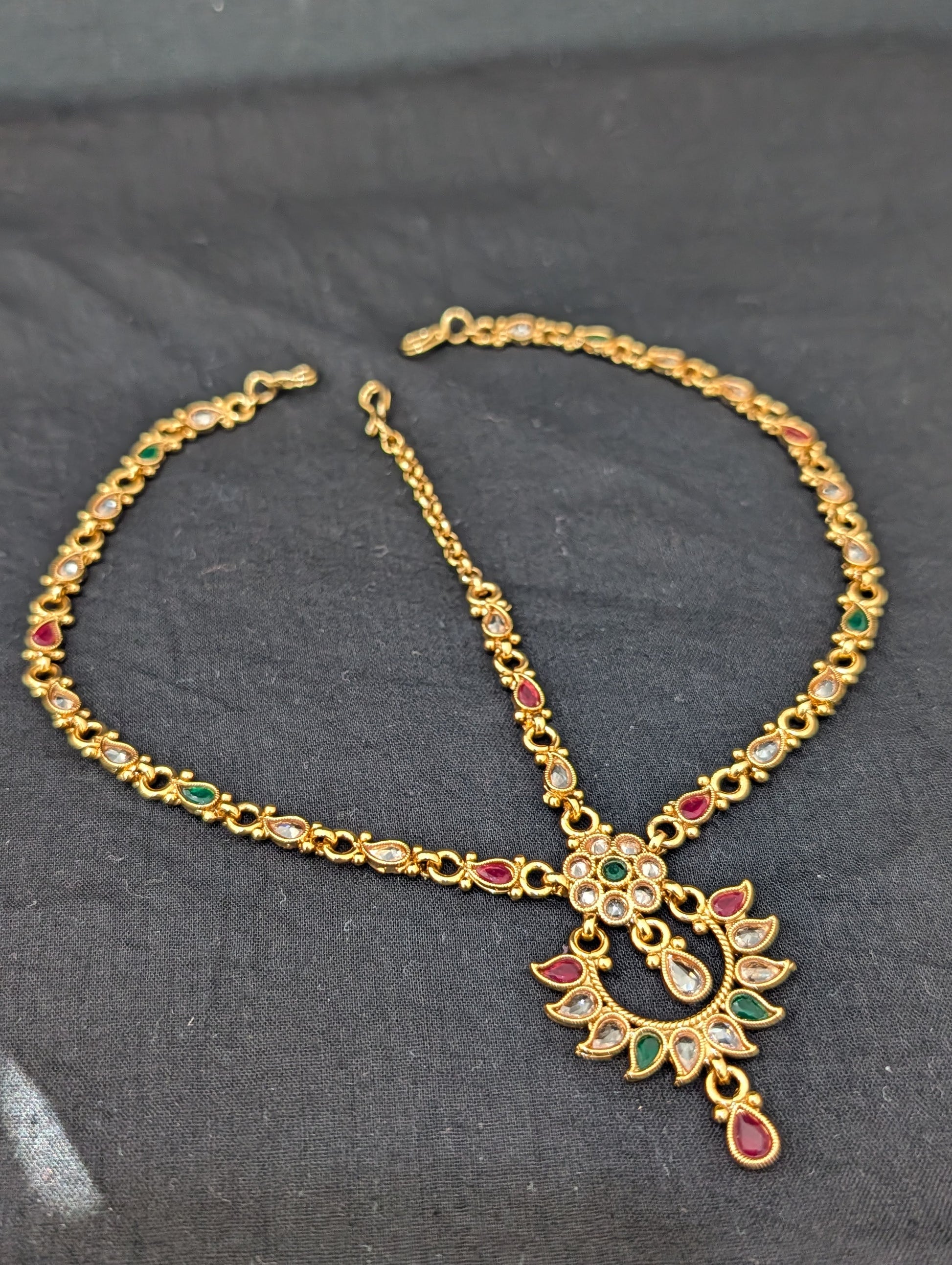 Polki stone Grand Nethi Chutti / Damini / Maang Tikka - D1 - Simpliful