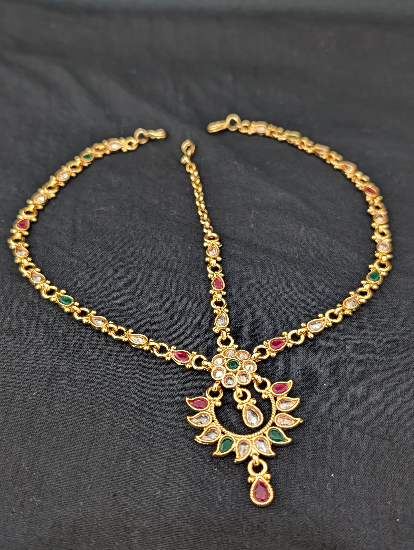 Polki stone Grand Nethi Chutti / Damini / Maang Tikka - D1 - Simpliful