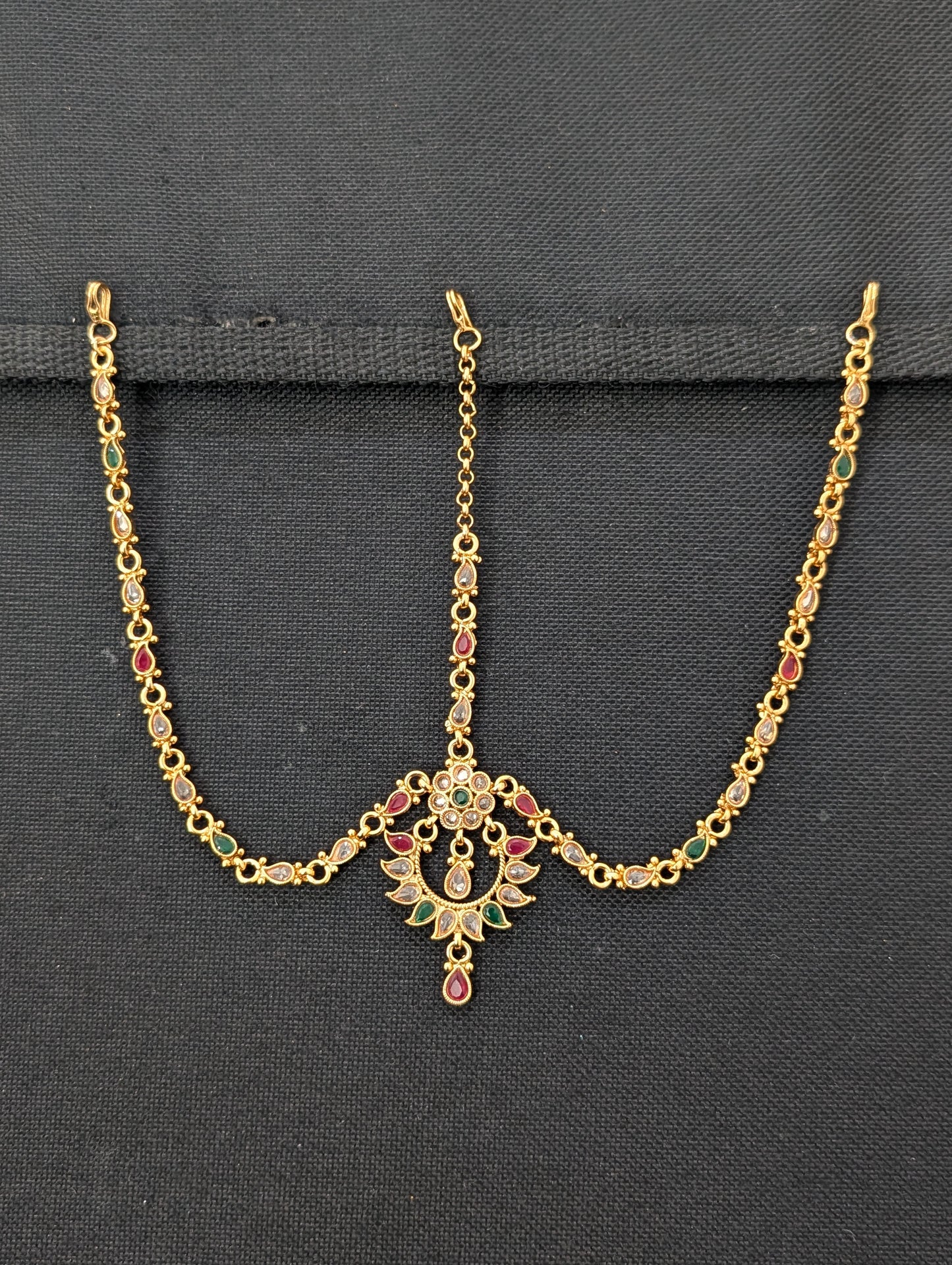 Polki stone Grand Nethi Chutti / Damini / Maang Tikka - D1 - Simpliful