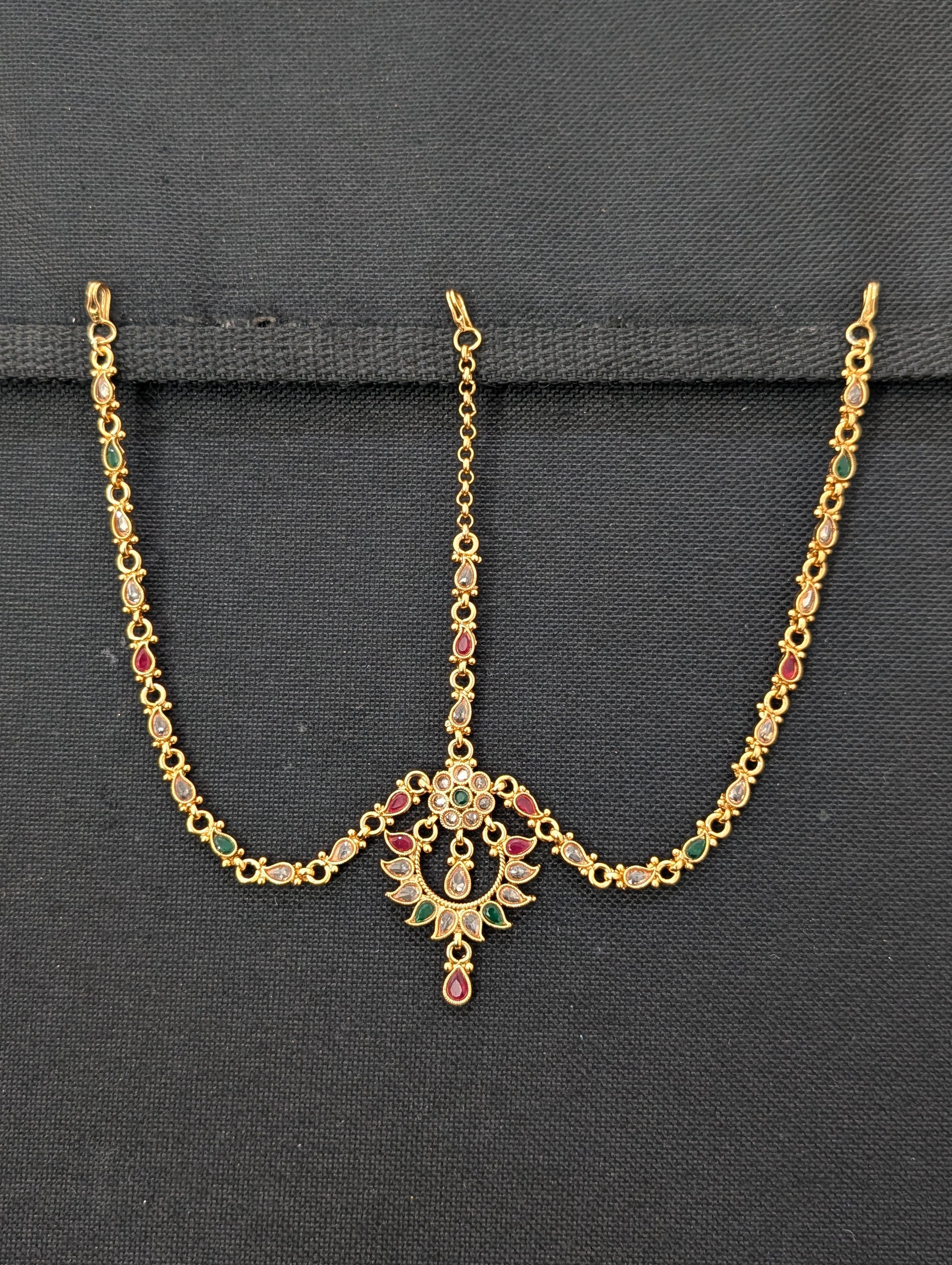 Polki stone Grand Nethi Chutti / Damini / Maang Tikka - D1 - Simpliful