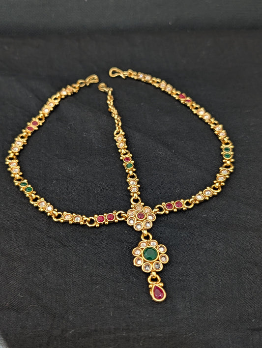 Polki stone Grand Nethi Chutti / Damini / Maang Tikka - D2