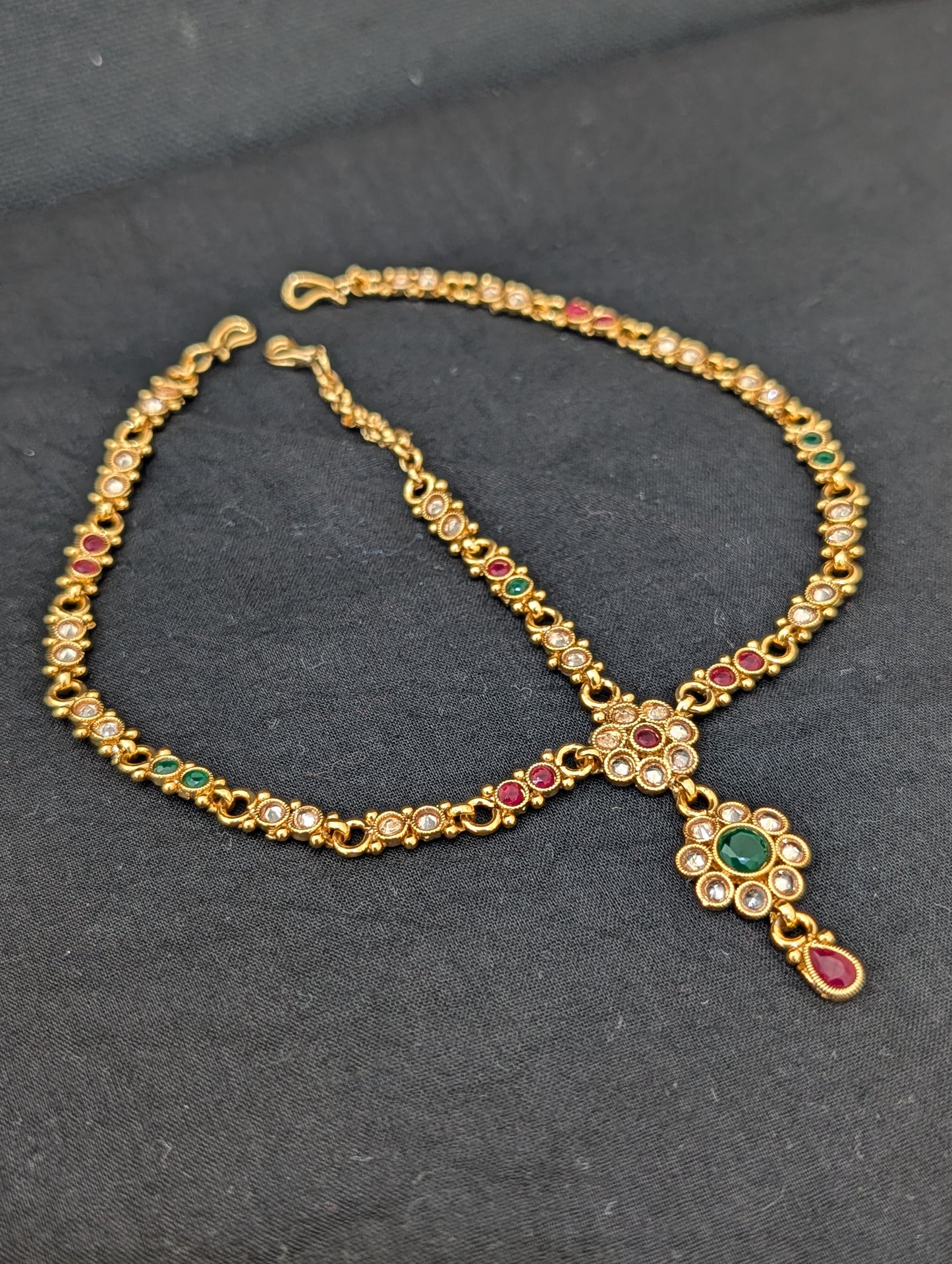 Polki stone Grand Nethi Chutti / Damini / Maang Tikka - D2 - Simpliful