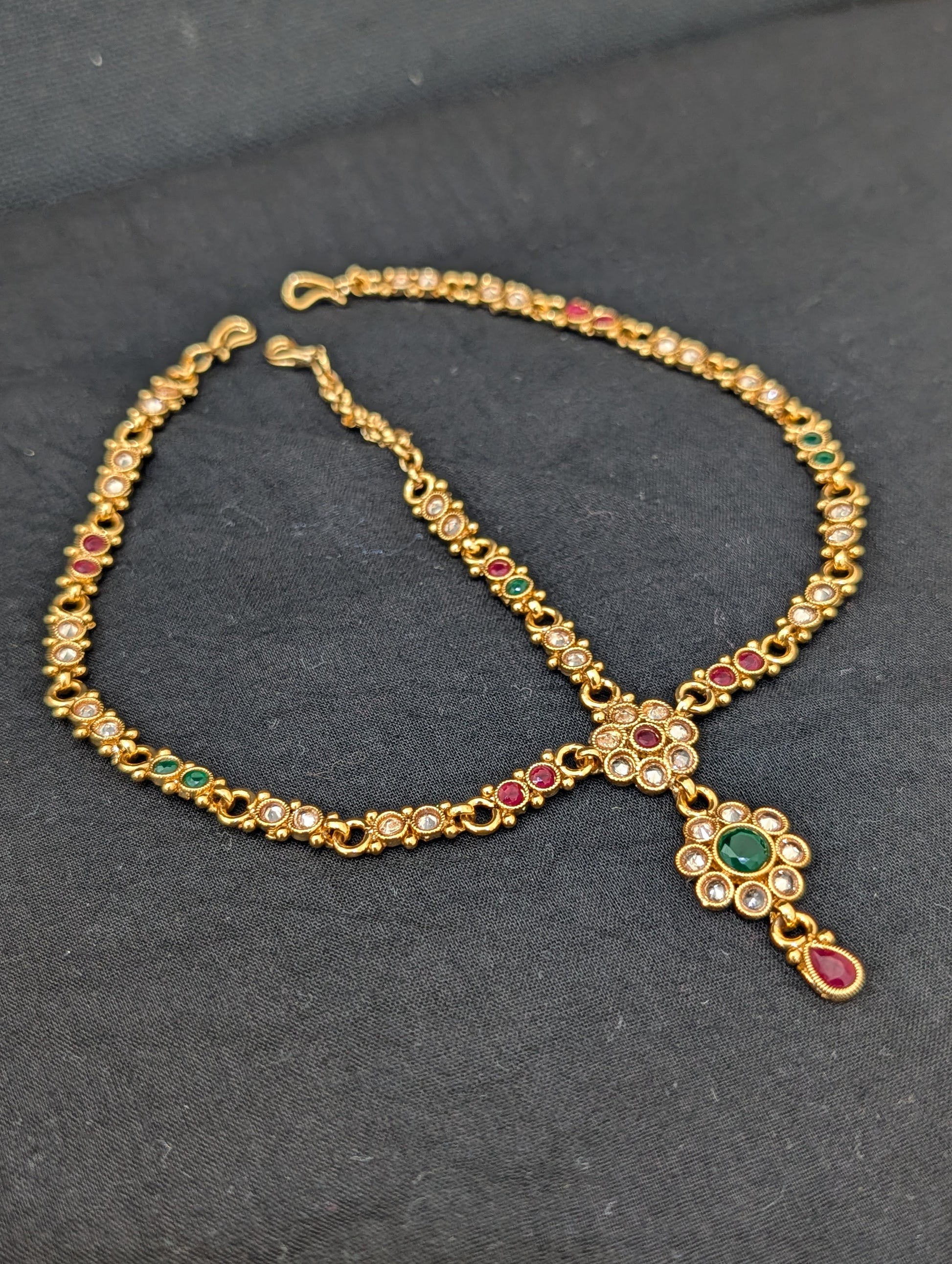 Polki stone Grand Nethi Chutti / Damini / Maang Tikka - D2 - Simpliful