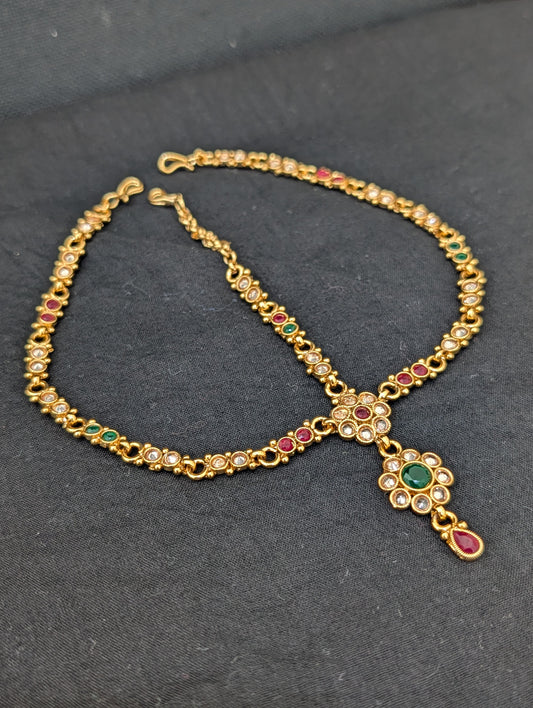 Polki stone Grand Nethi Chutti / Damini / Maang Tikka - D2