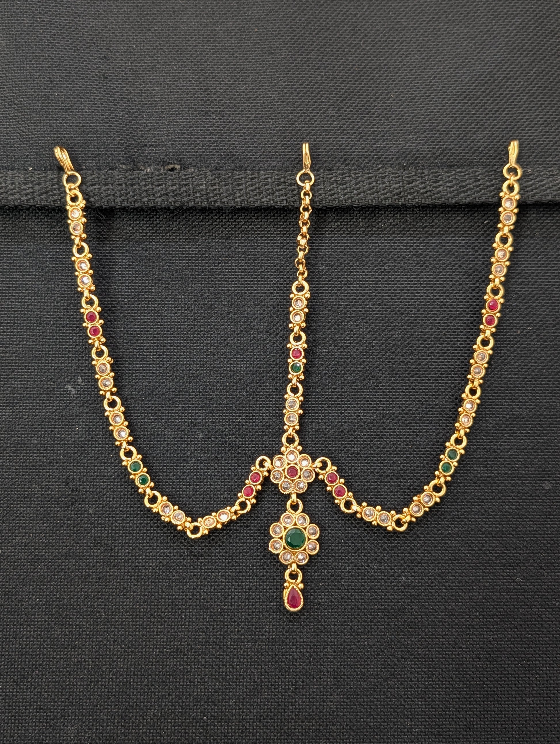 Polki stone Grand Nethi Chutti / Damini / Maang Tikka - D2 - Simpliful