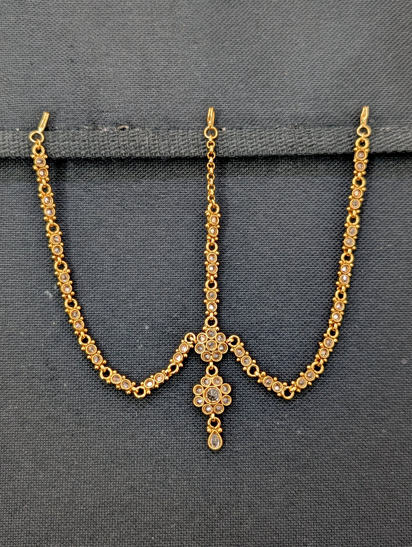 Polki stone Grand Nethi Chutti / Damini / Maang Tikka - D2 - Simpliful