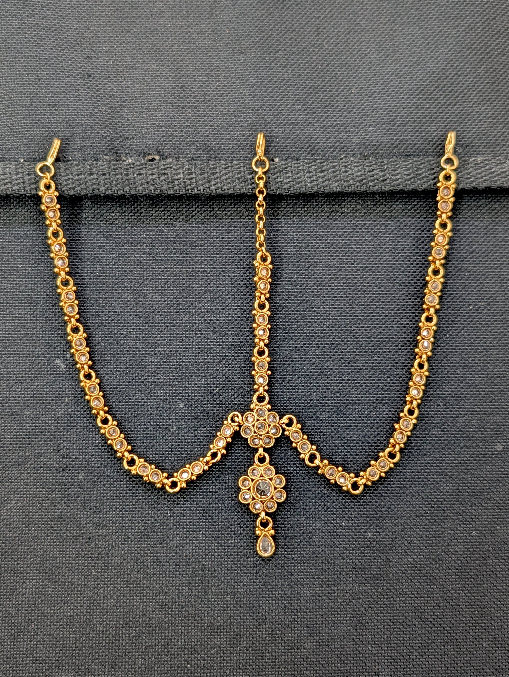 Polki stone Grand Nethi Chutti / Damini / Maang Tikka - D2 - Simpliful