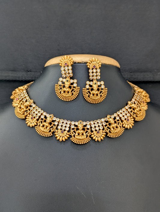 Antique Lakshmi ji Temple Jewelry Choker set