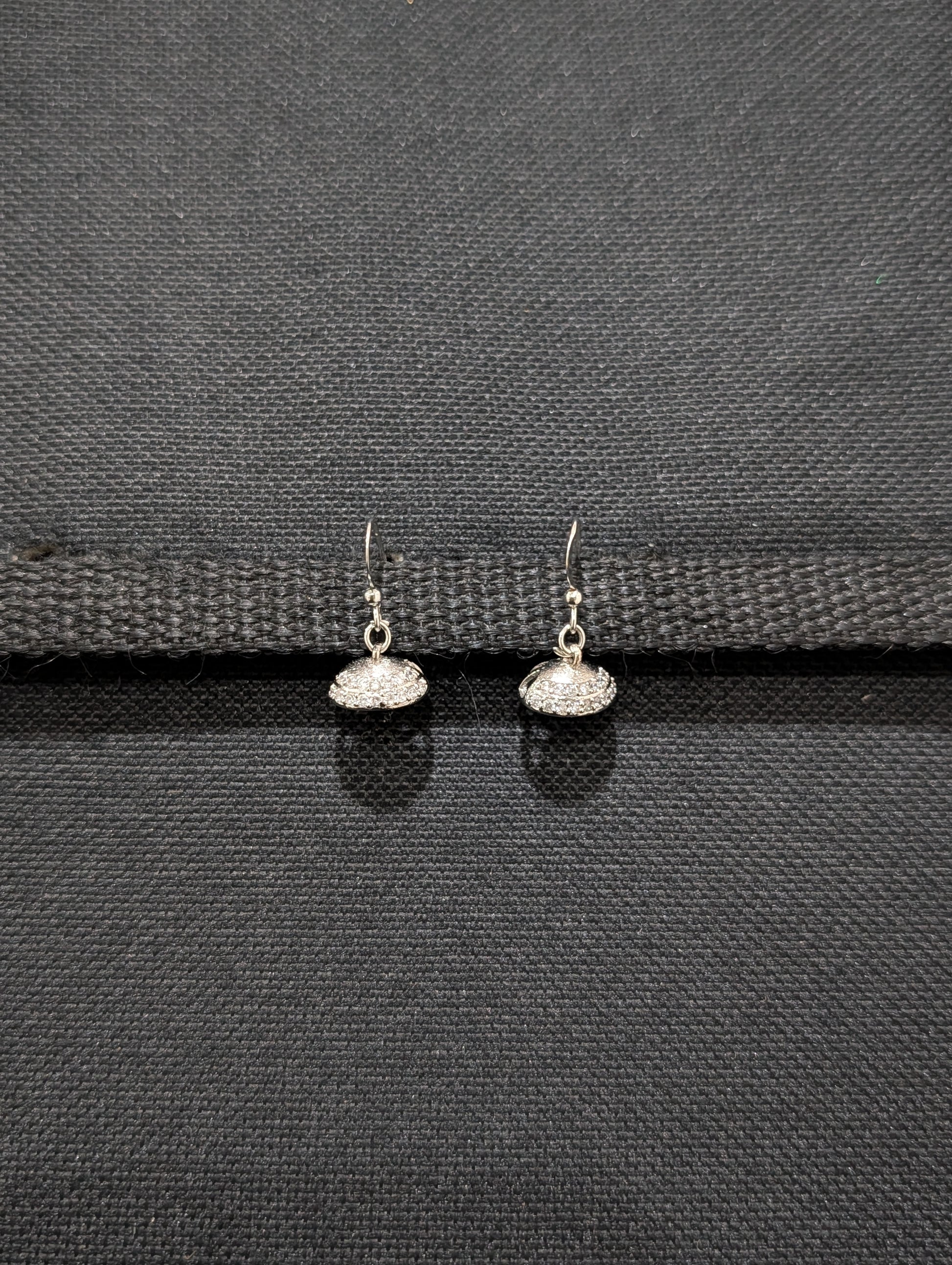 White gold plated White CZ mini hook Jhumka Earrings - Simpliful