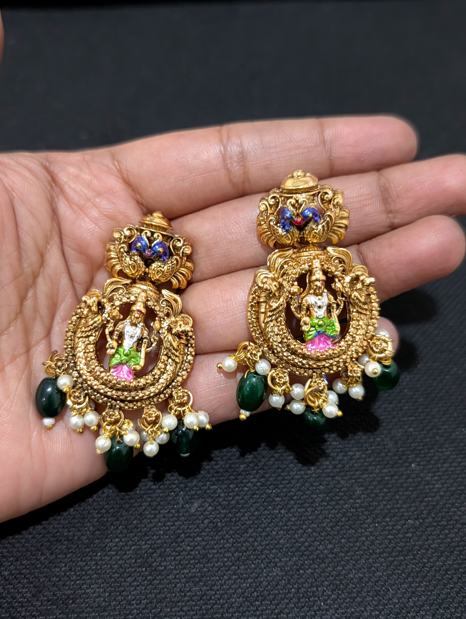 Grand Thirukalyanam design Antique Necklace set - Simpliful