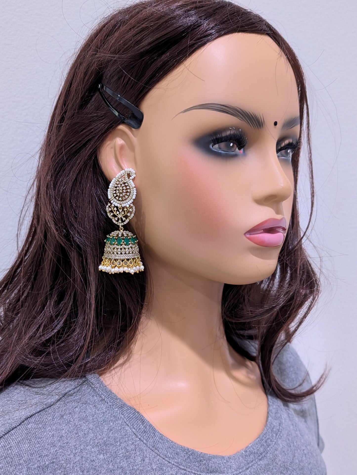 Antique dull gold Mango Jhumka Earrings