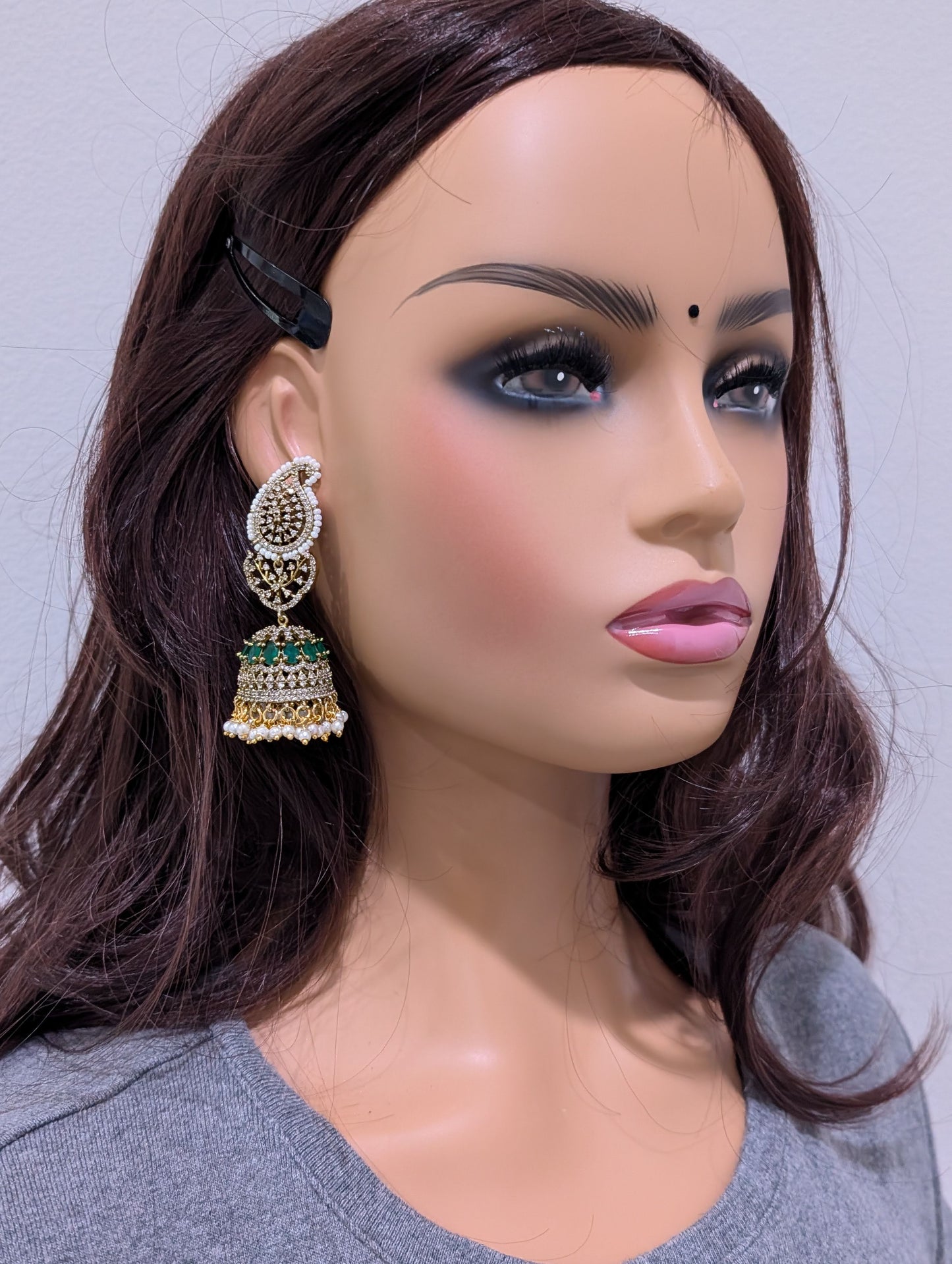 Antique dull gold Mango Jhumka Earrings